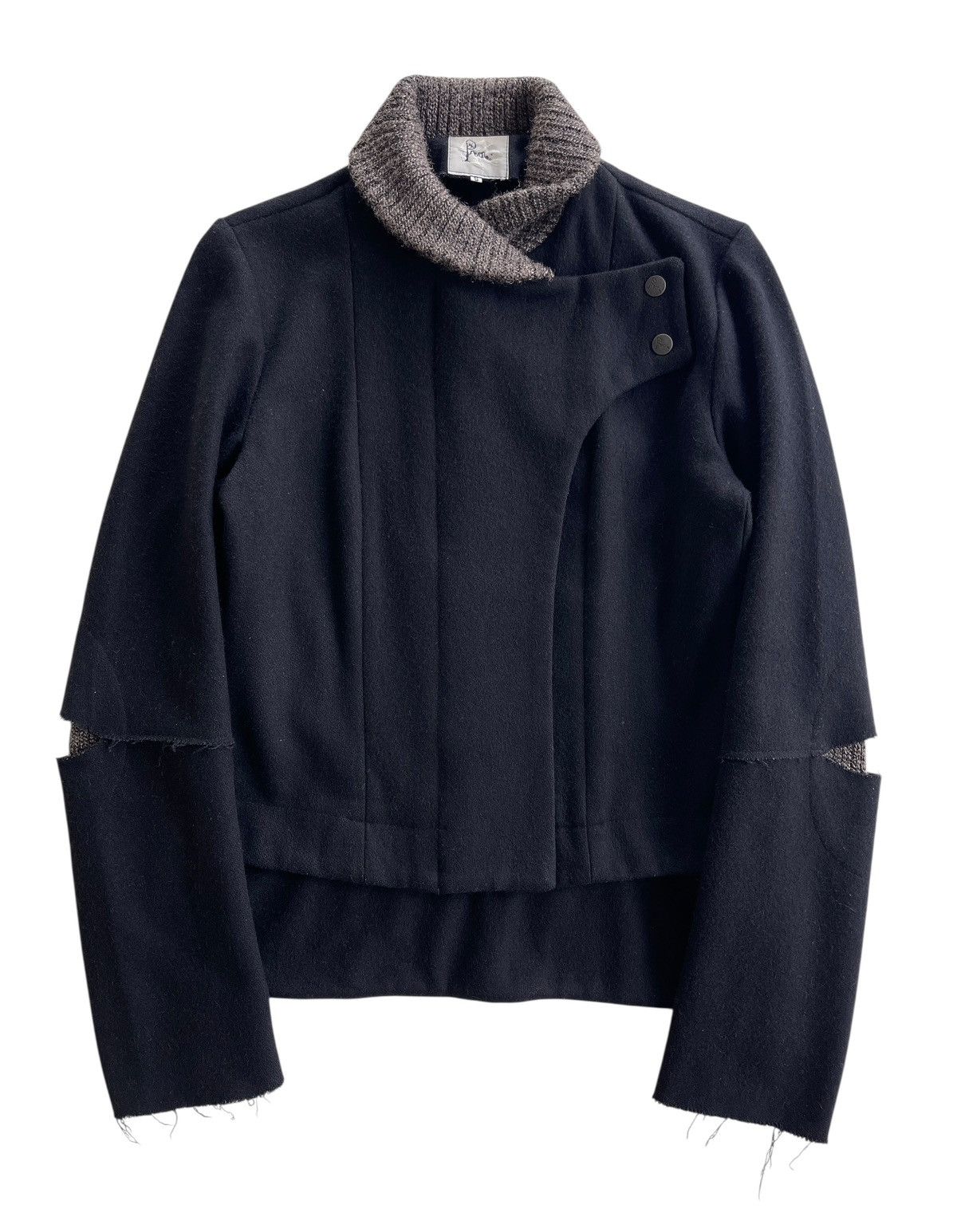 Preen by Thornton Bregrazzi Preen Wool Asymmetrical Reconstruct Jacket UK Size US S / EU 44-46 / 1 - 1 Thumbnail