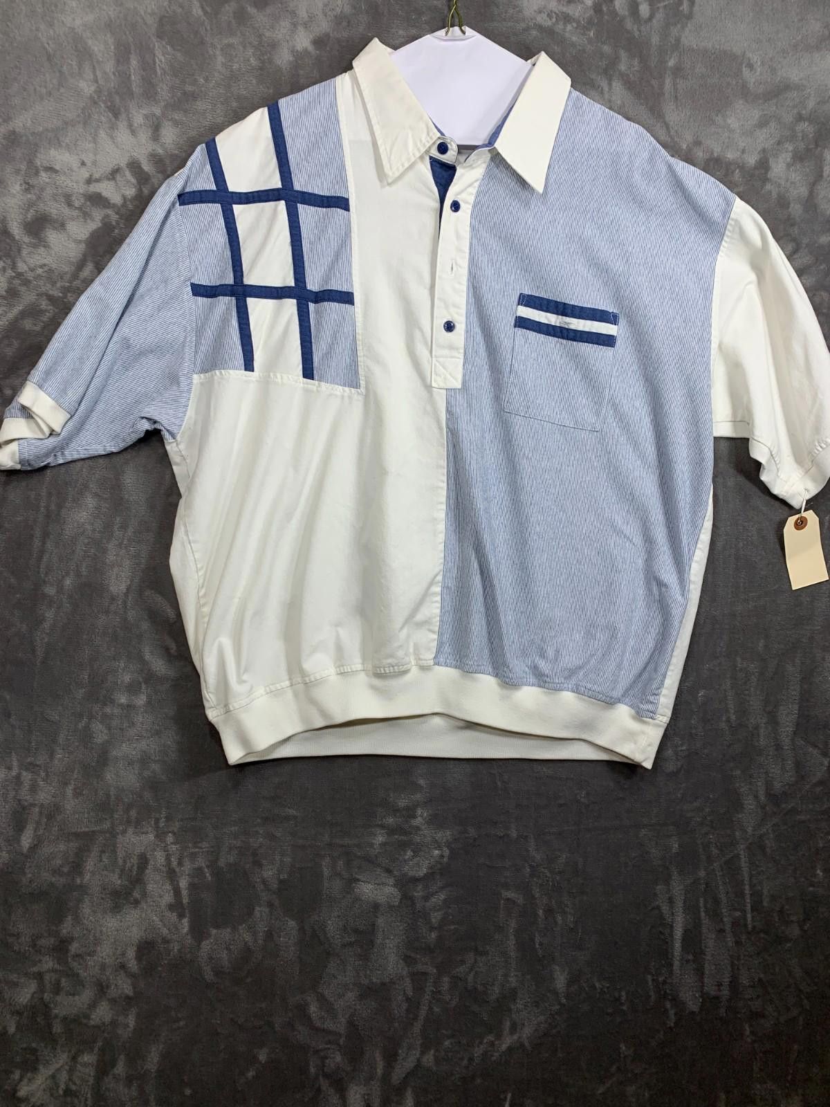 Designer Vintage Wentworth SS Polo Pocket Shirt Stripes (#113) Size US XL / EU 56 / 4 - 1 Thumbnail