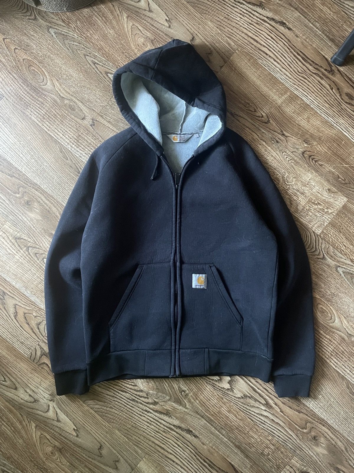 Vintage Carhartt Zip Up Hoodie Sweatshirt Thermal Lined - Main Image