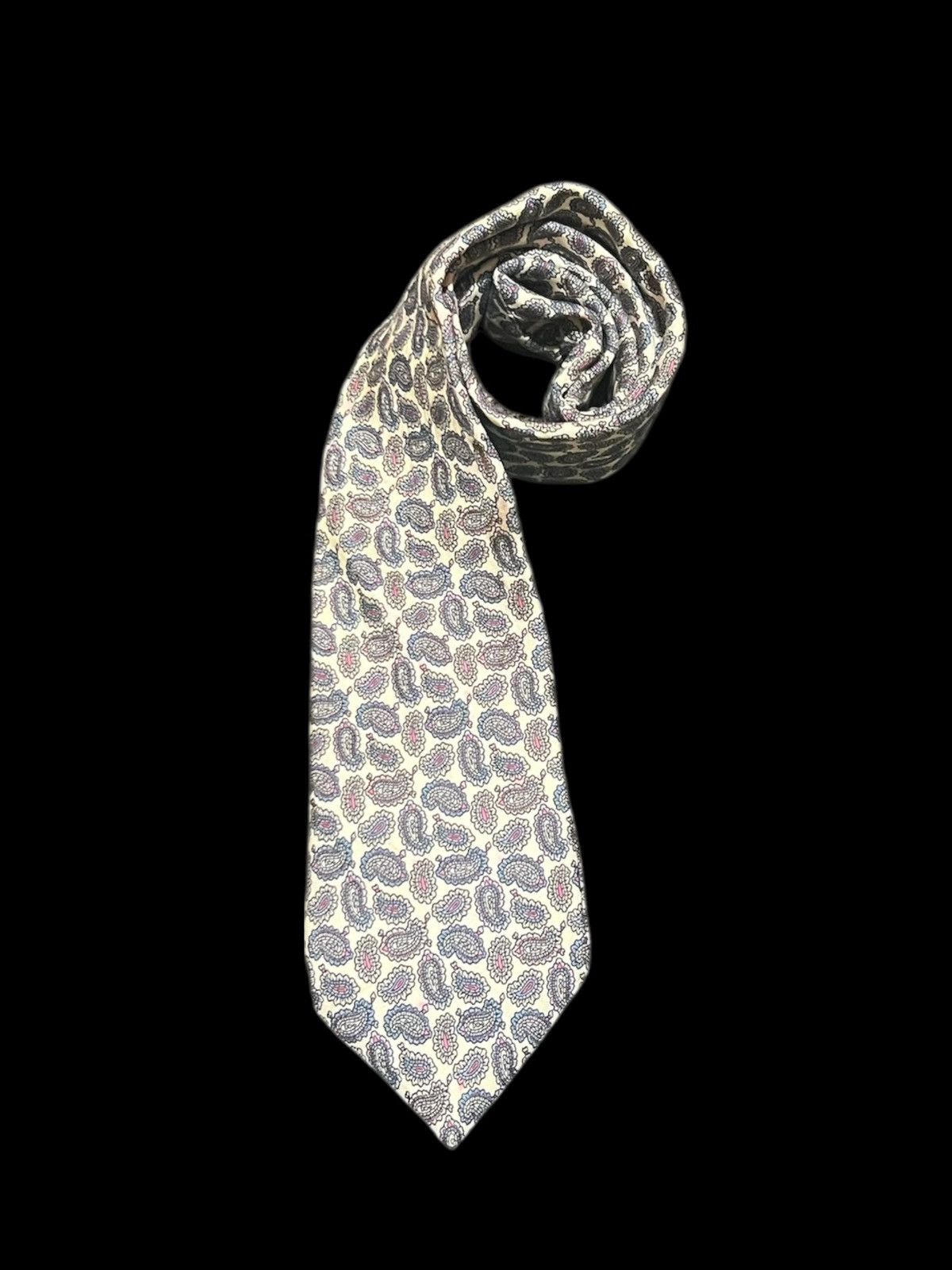 Christian Dior Monsieur Christian Dior Monsieur Paisley Silk Tie Beige Made in USA Size ONE SIZE - 2 Thumbnail