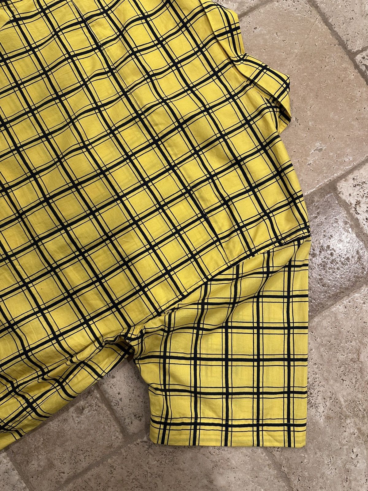 Marni Marni Checkered Grid Poplin Bowling Yellow Shirt Size US XL / EU 56 / 4 - 10 Thumbnail