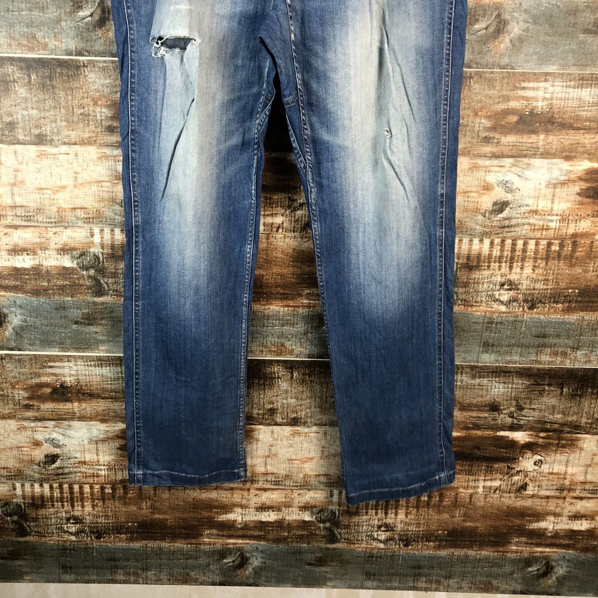 Gramicci Gramicci Blue ripped distressed Denim Pants #A2135 Size US 31 - 6 Thumbnail
