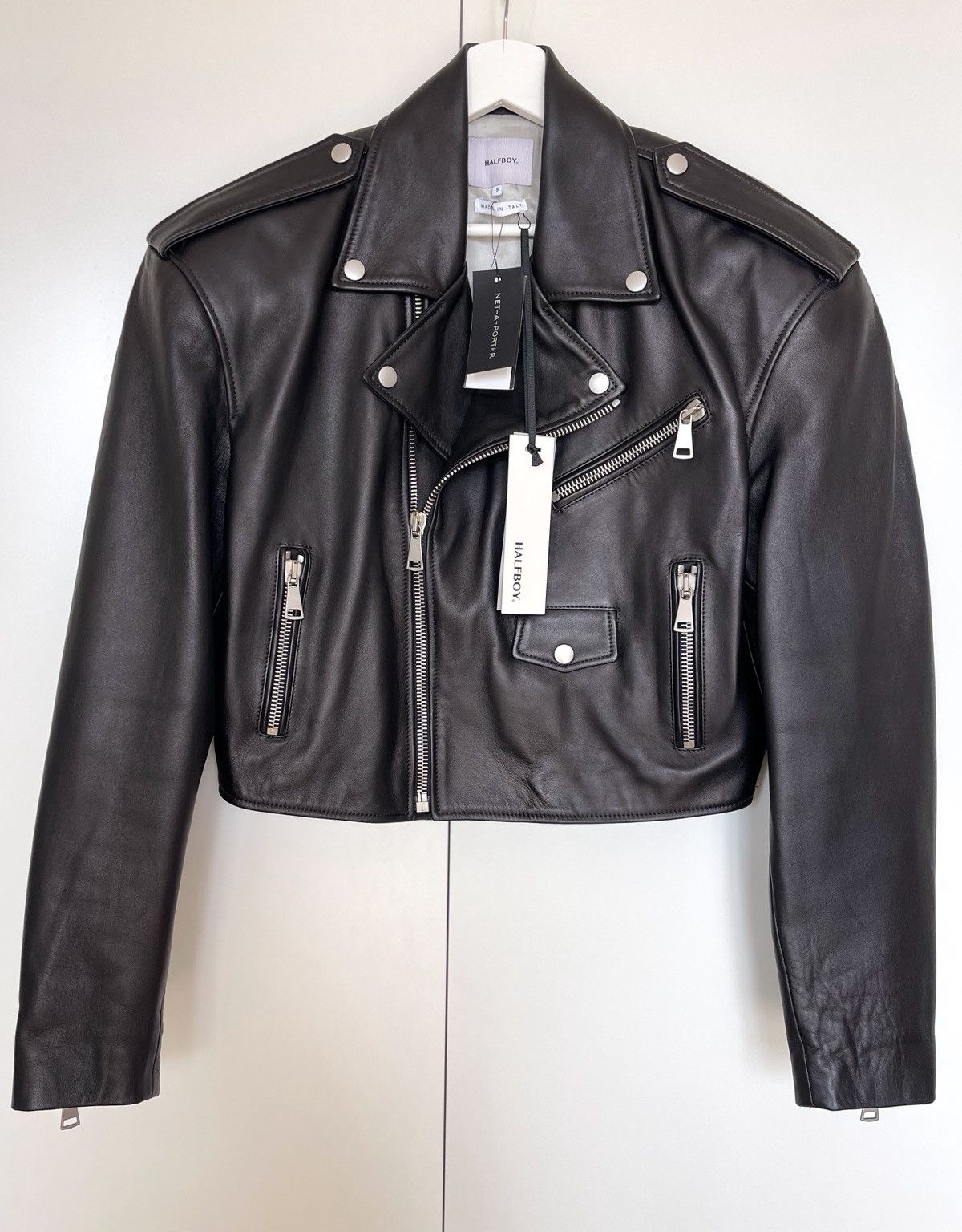 Other Halfboy Chiodo cropped biker jacket black leather Size S / US 4 / IT 40 - 1 Thumbnail