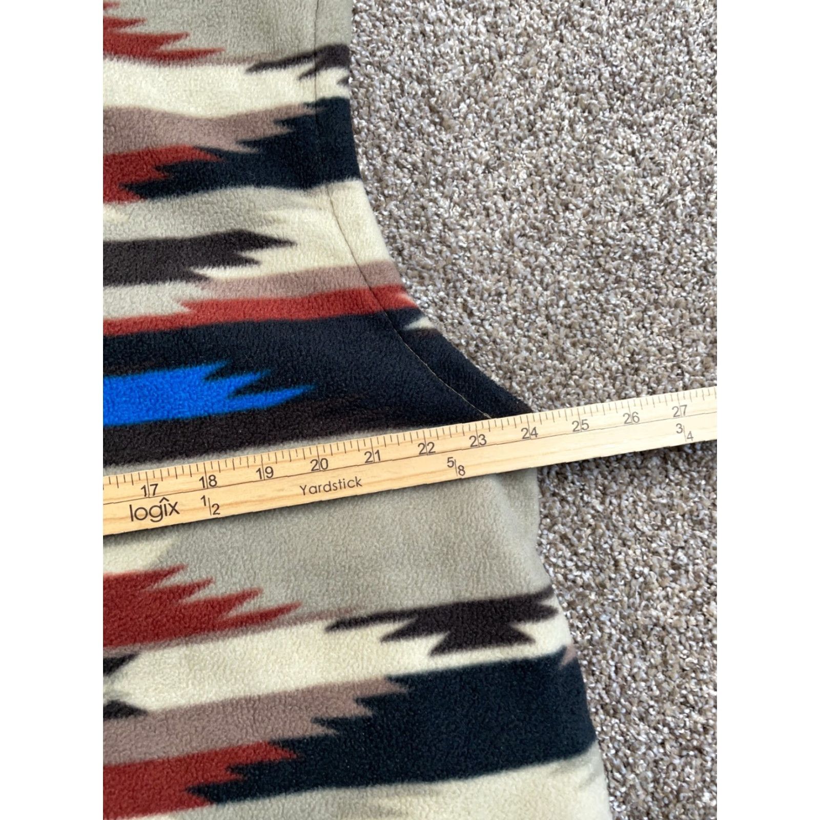 Vintage Sherpa Lined Southwestern Pattern Fleece Zip Up Vest Adult Large Beige Geometric Size US XL / EU 56 / 4 - 6 Thumbnail