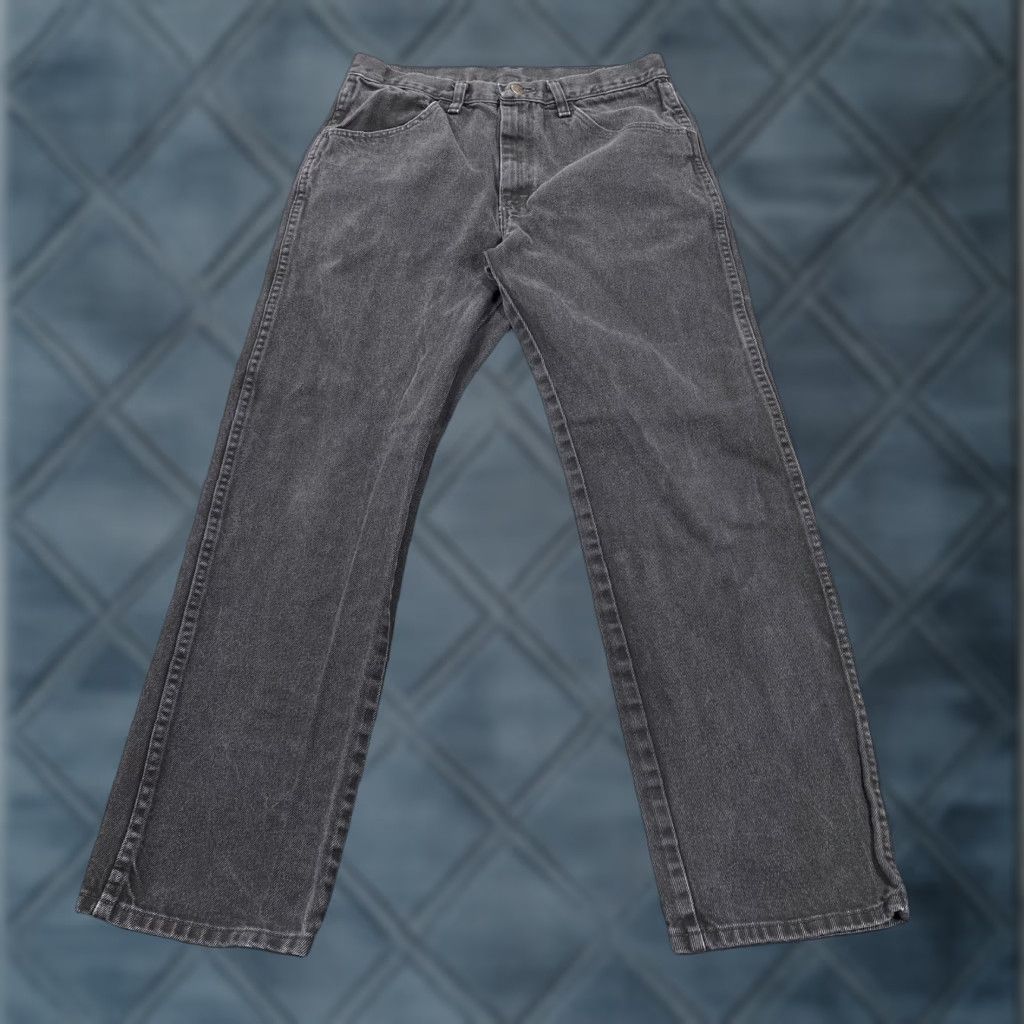Vintage Rustler Jeans Mens 32x31 Black Straight Regular Fit Charcoal Wash 87619JB Size US 32 / EU 48 - 1 Thumbnail