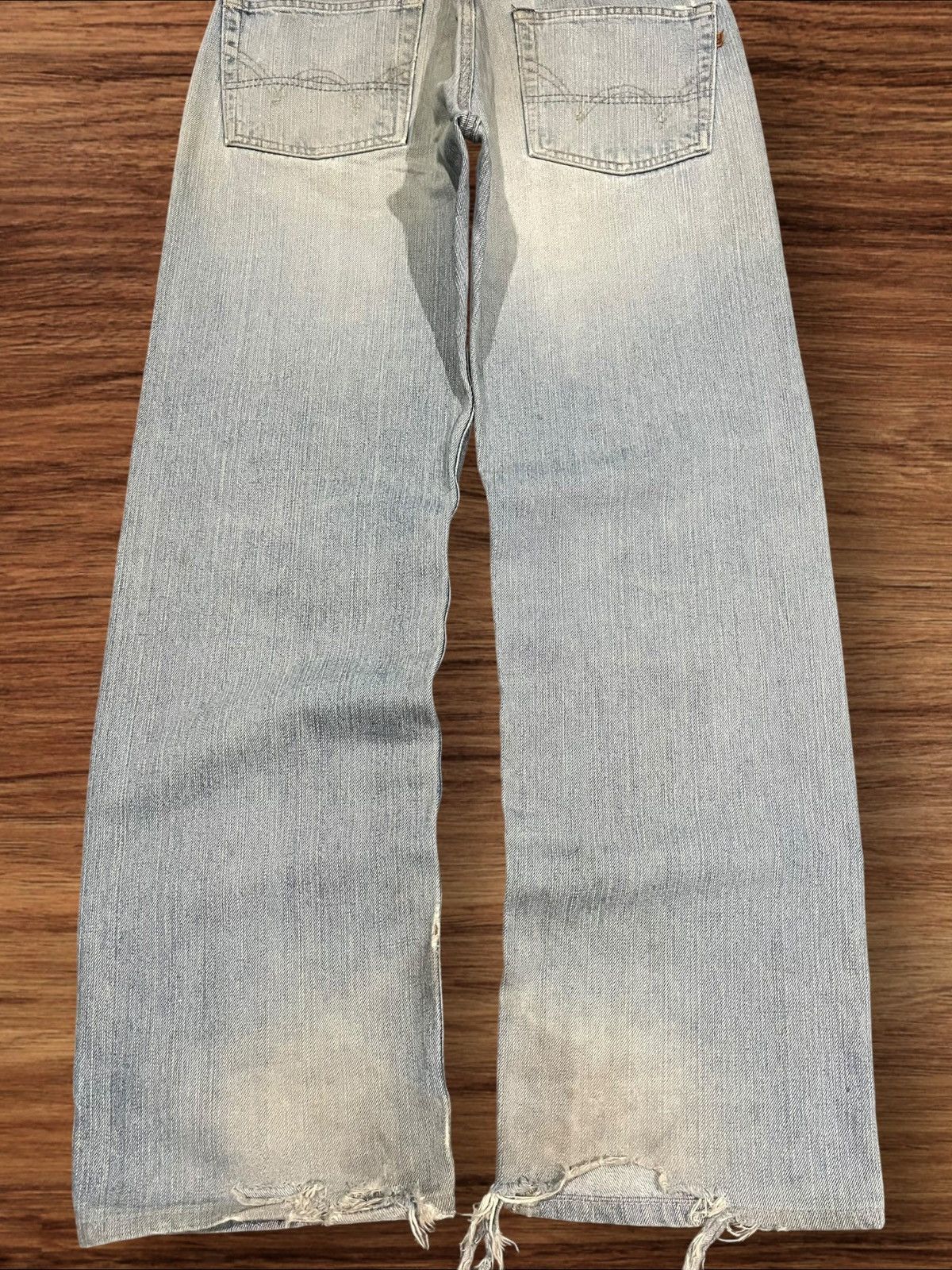 Edwin × Vintage Vintage Edwin 505X Blue Washed Distressed Selvedge Jeans Size US 29 - 13 Thumbnail
