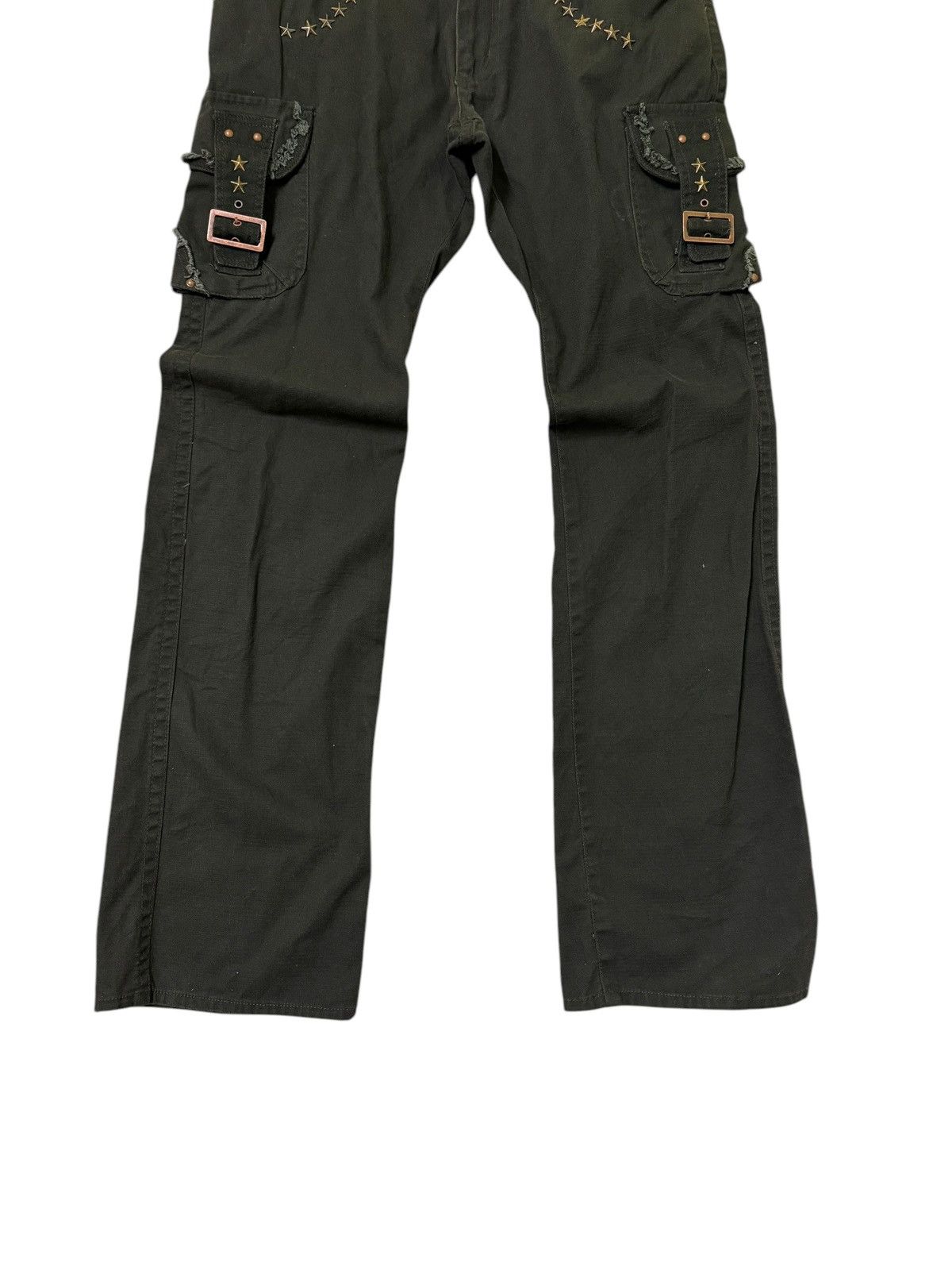 Japanese Brand Vintage Flare Oilcake Bondage Studded Pocket Cargo Pant Size US 33 - 6 Thumbnail
