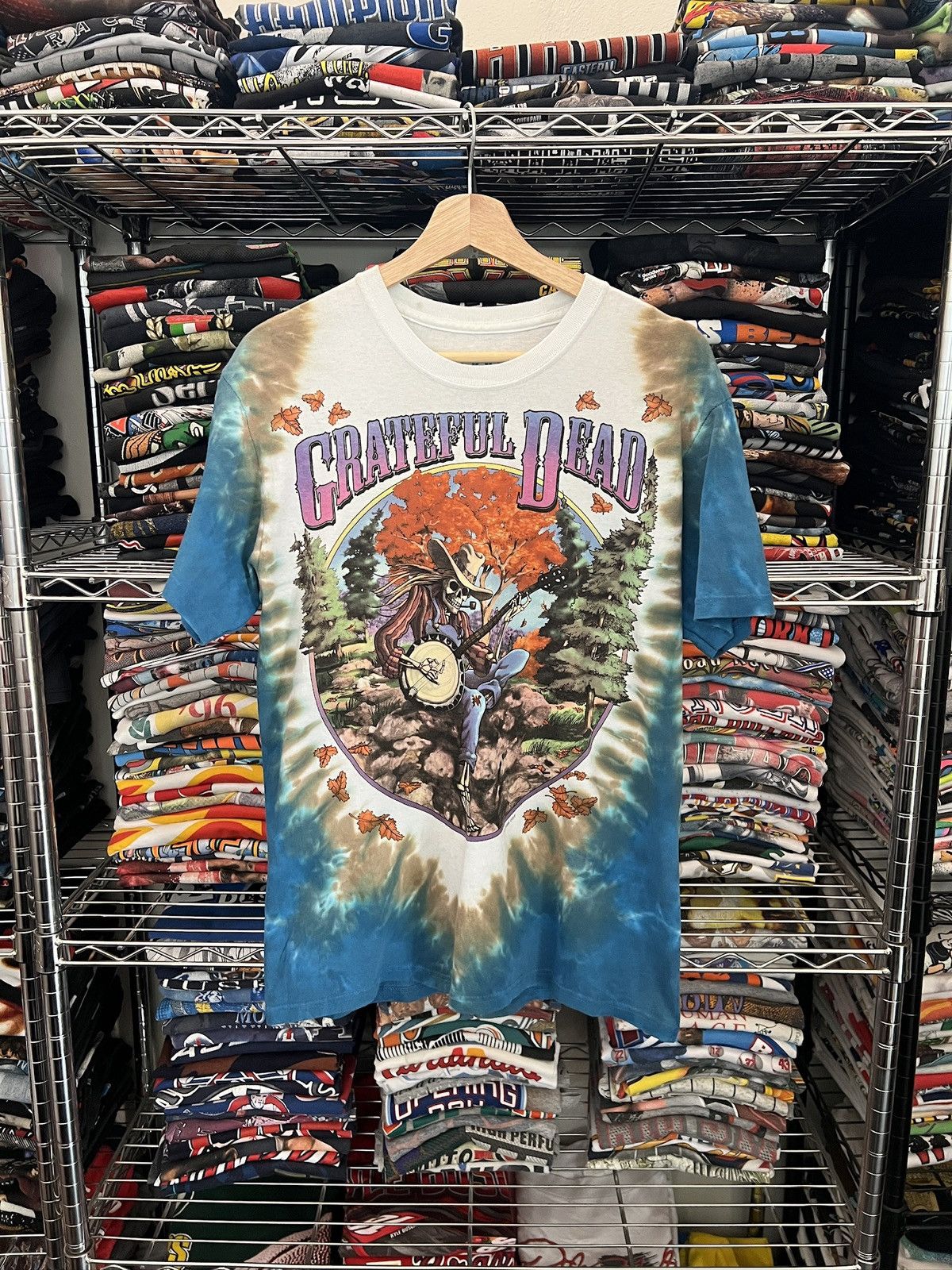 Liquid Blue 2000 Grateful Dead Fall Tour Skull Tie Dye Band Tee Size US M / EU 48-50 / 2 - 1 Thumbnail