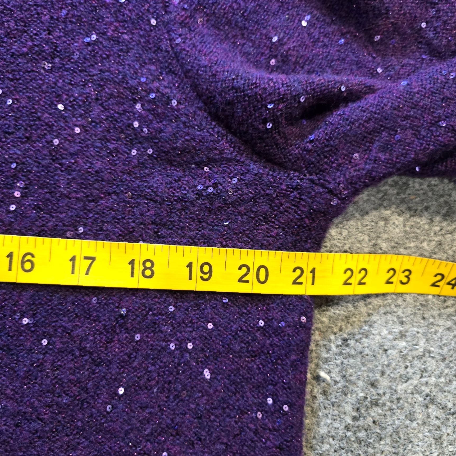 FatFace Fat Face Sweater Women Size 10 Purple Sequin Glitter Stretch Knit Balloon Sleeve Womens Size L / US 10 / IT 46 - 5 Thumbnail