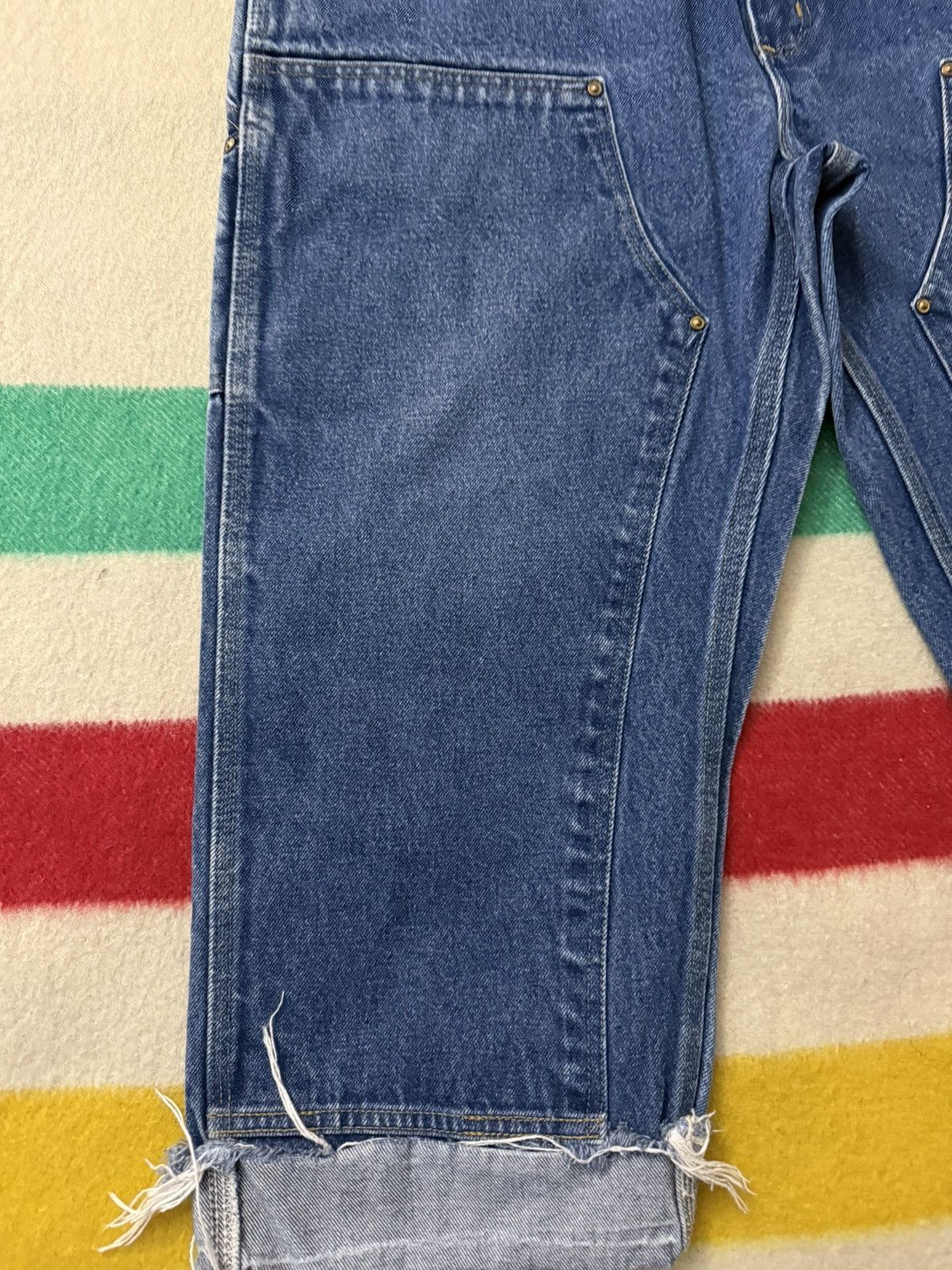 Carhartt Vintage 90s Carhartt Denim Double Knee 38 Wide Leg Jeans Size US 38 / EU 54 - 6 Thumbnail