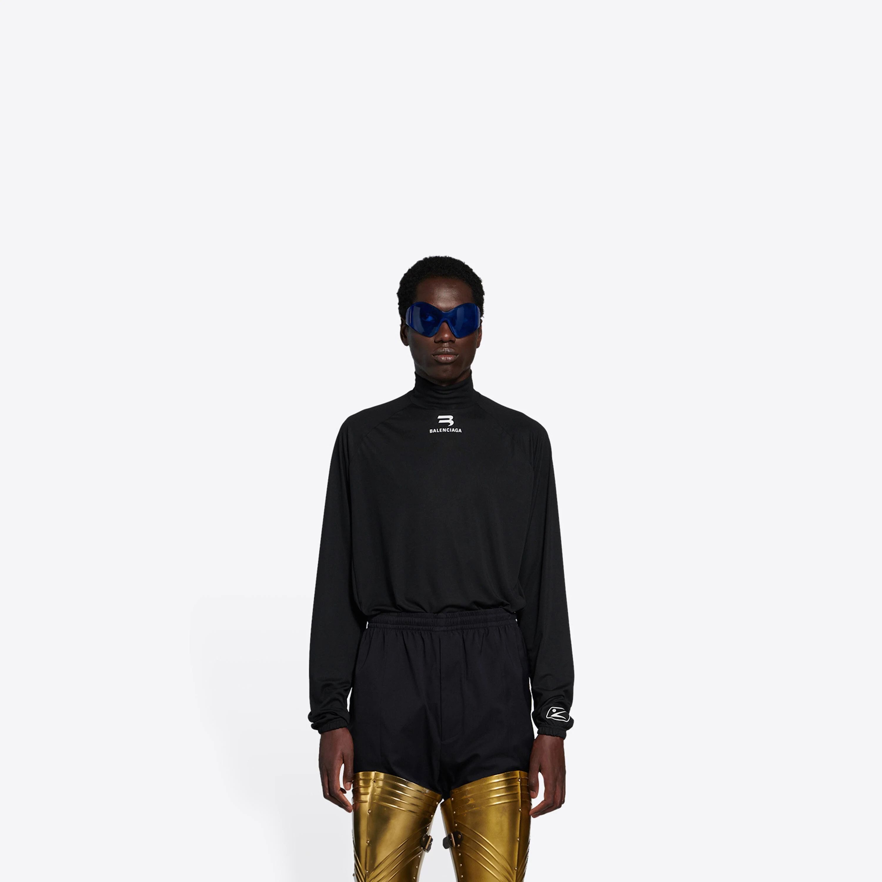 Balenciaga o1mt1gz0824 Sporty B Bike Top in Black Size US XS / EU 42 / 0 - 7 Thumbnail