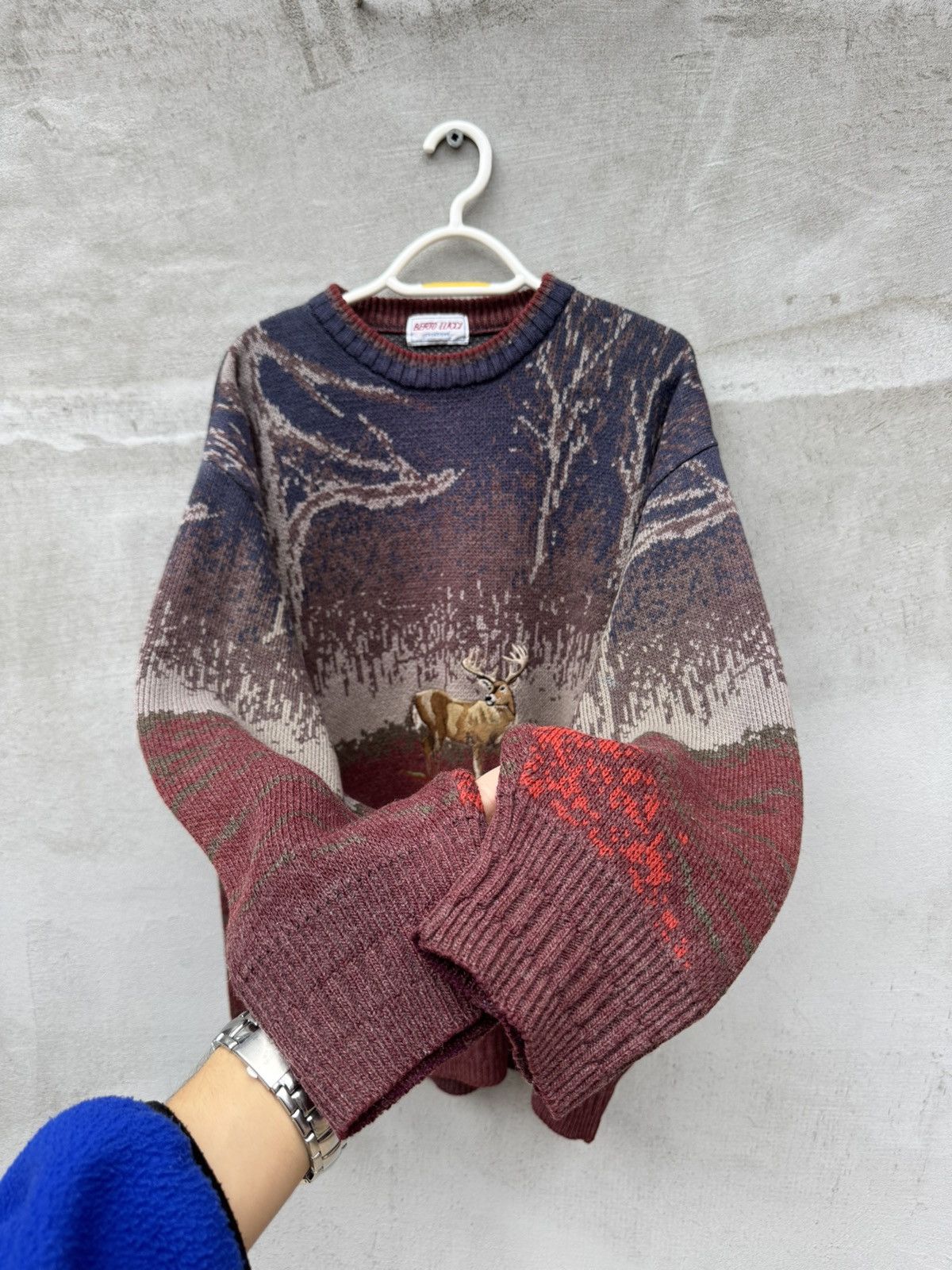 Vintage 🦌80s Vintage Forest Deer Sweater🏔️🌳 Size US L / EU 52-54 / 3 - 8 Thumbnail