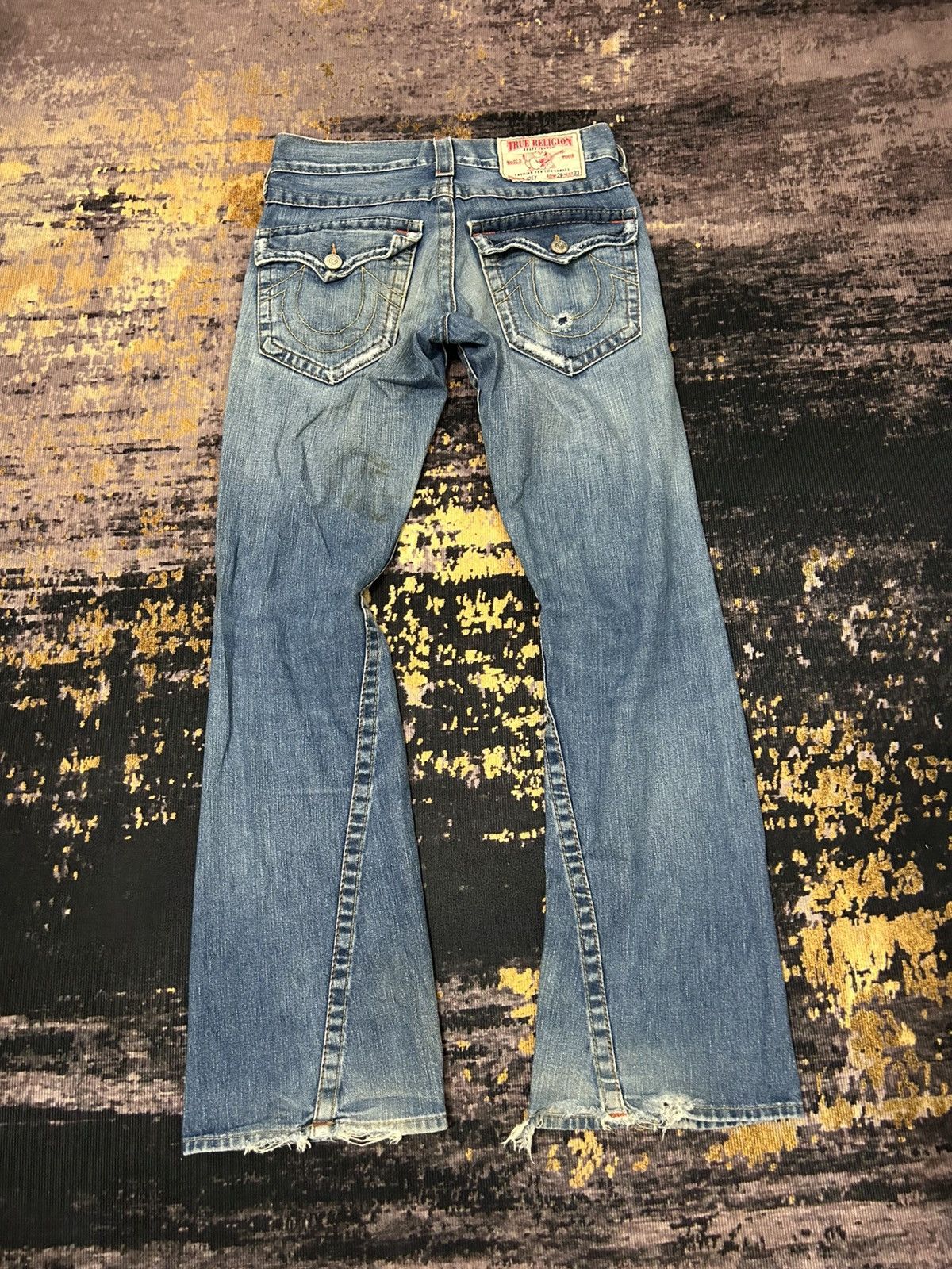 True Religion Vintage True Religion Distressed Flare Jeans Size US 31 - 2 Thumbnail