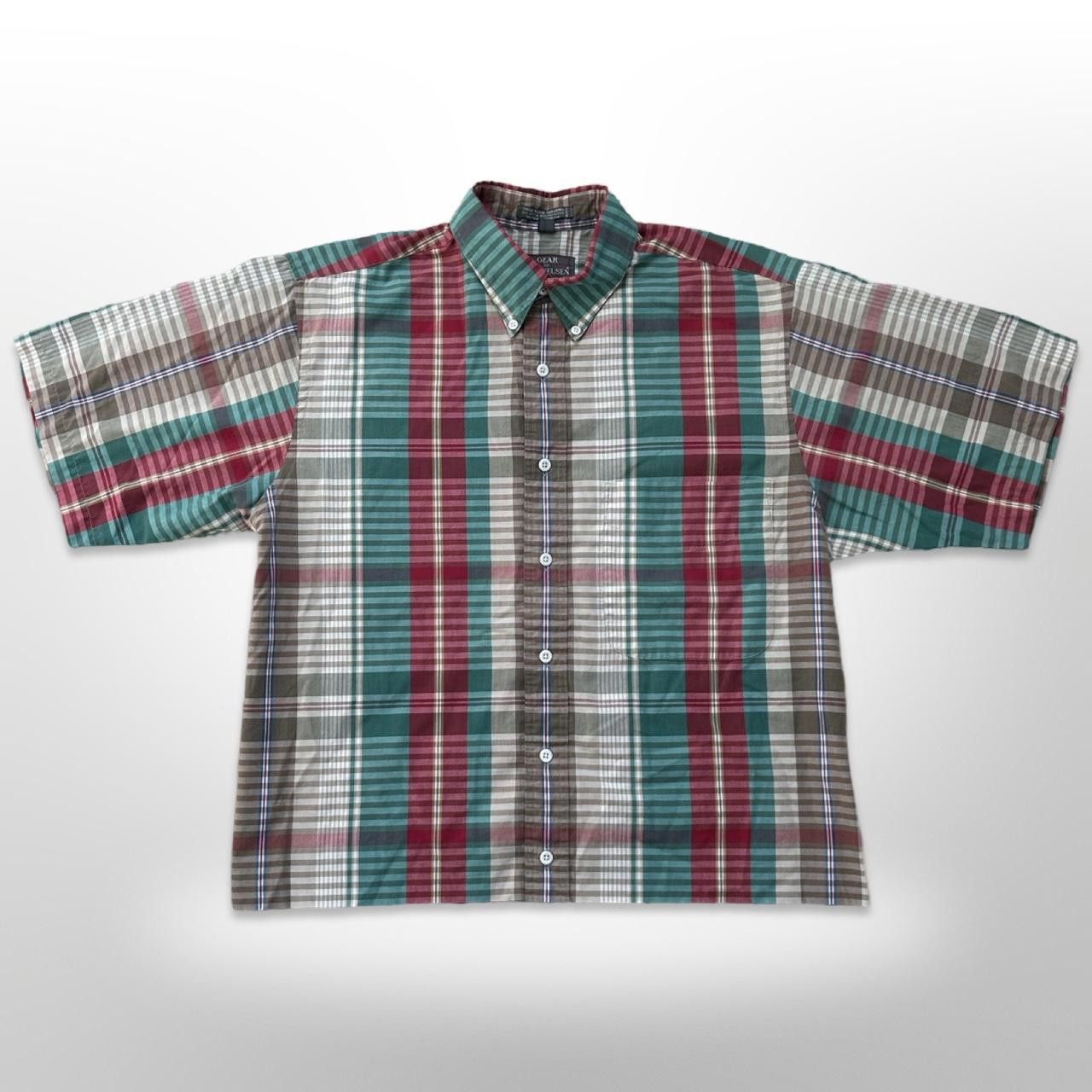 Van Heusen × Vintage Vintage Cropped Boxy Checkered Short Sleeve Button Up Shirt Size US M / EU 48-50 / 2 - 2 Thumbnail