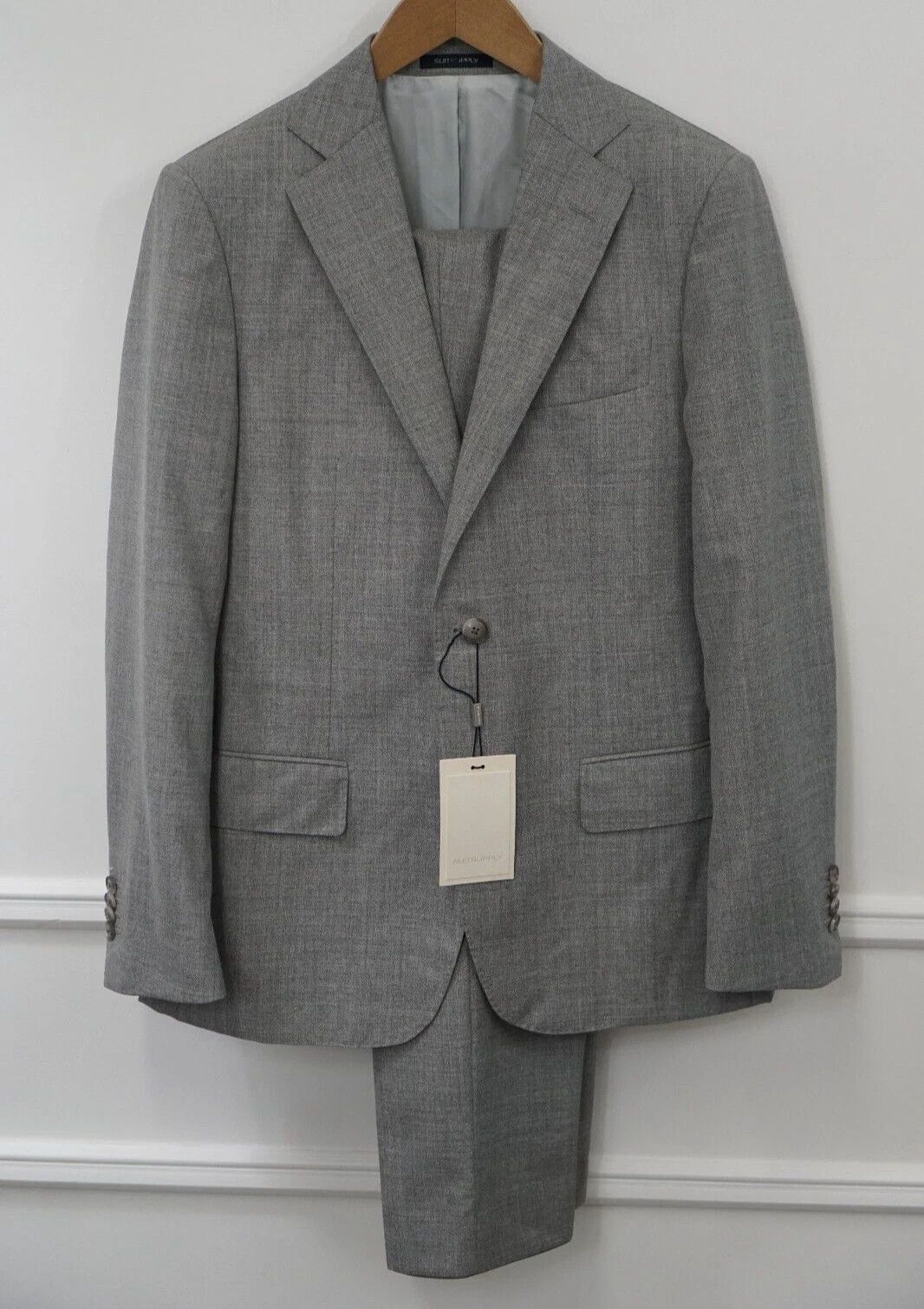 Suitsupply Men Suitsupply Suit Lazio Gey Wool Vitale Barberis UK/US38 Size 38R - 1 Thumbnail