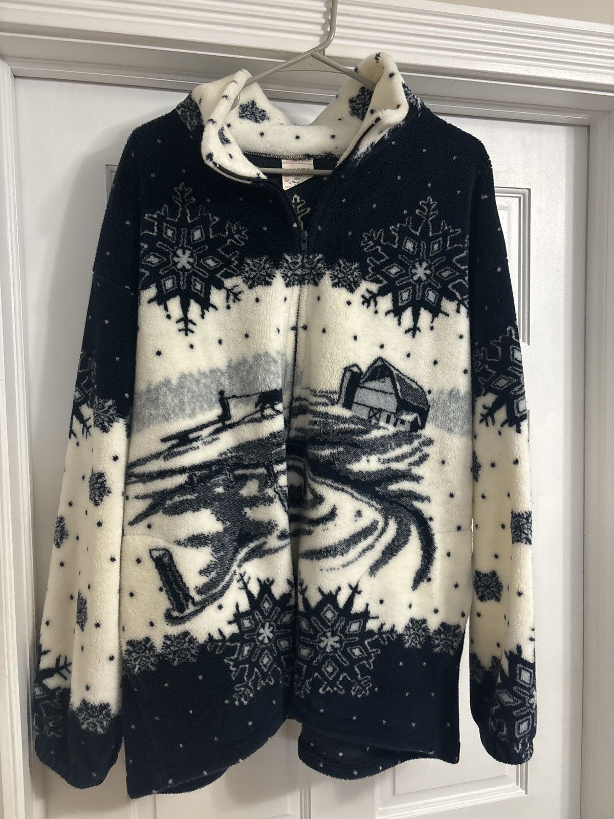 Vintage Vintage Patterned Fleece Jacket Size US XL / EU 56 / 4 - 1 Thumbnail