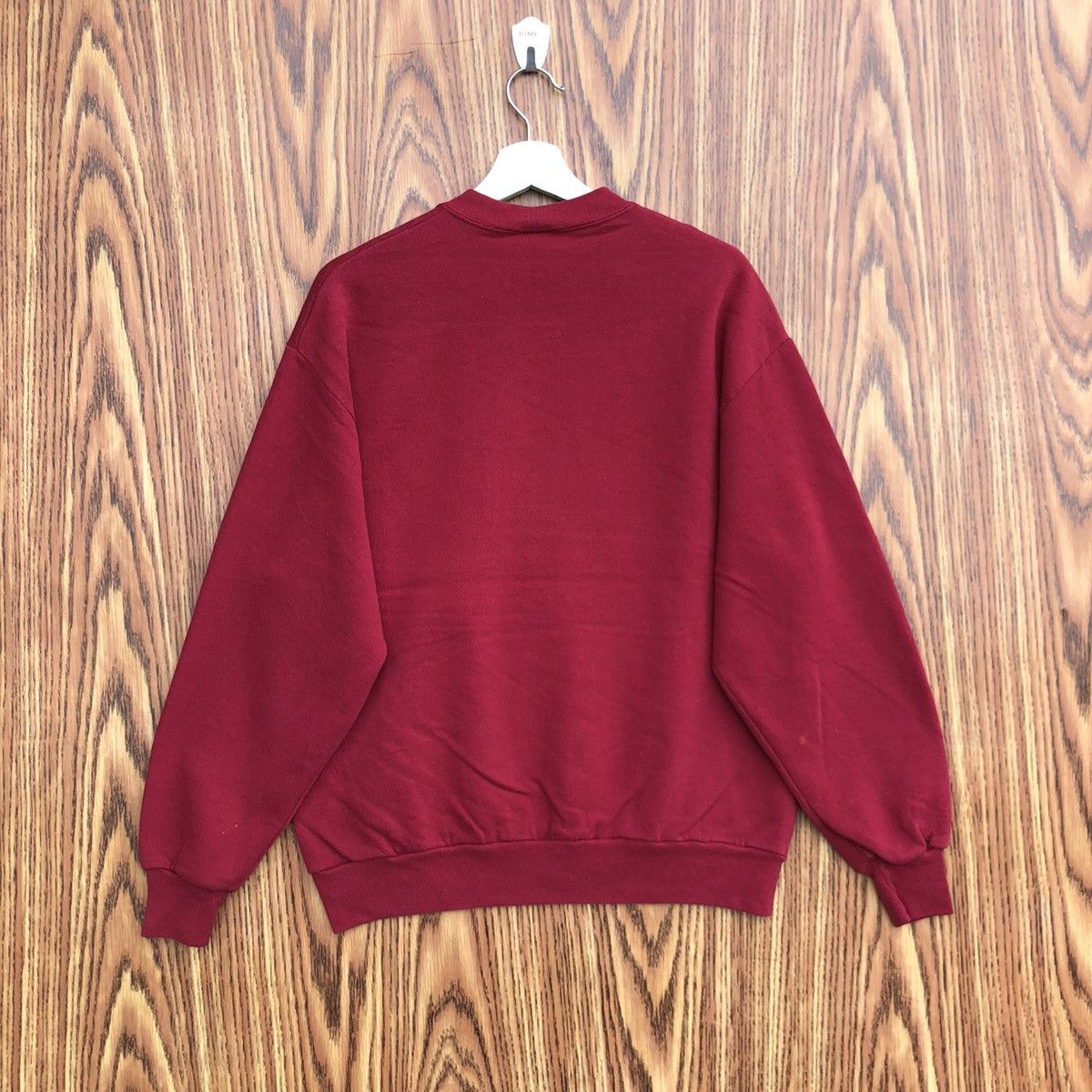 Vintage Vintage 90s Red Faded Plain Sweatshirt Pullover Crewneck Size US L / EU 52-54 / 3 - 6 Thumbnail
