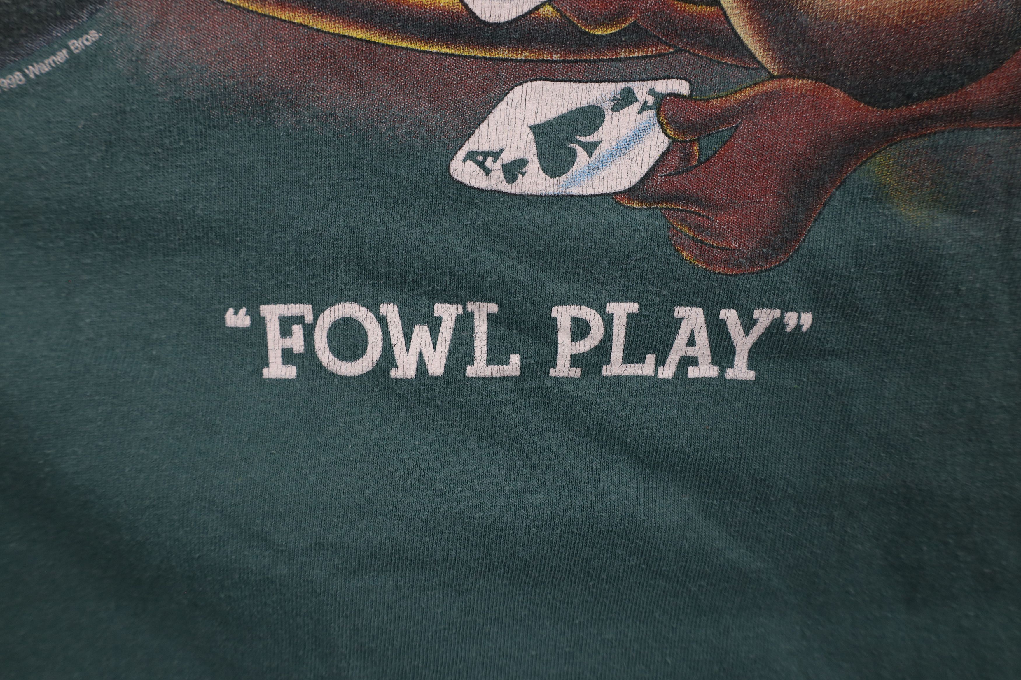 Vintage Vintage 90s Looney Tunes Fowl Play Poker Reno Nevada T-Shirt Size US L / EU 52-54 / 3 - 6 Thumbnail