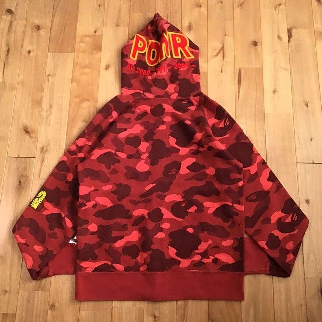 Bape BAPE Red camo Shark full zip hoodie a bathing ape Size US M / EU 48-50 / 2 - 2 Thumbnail