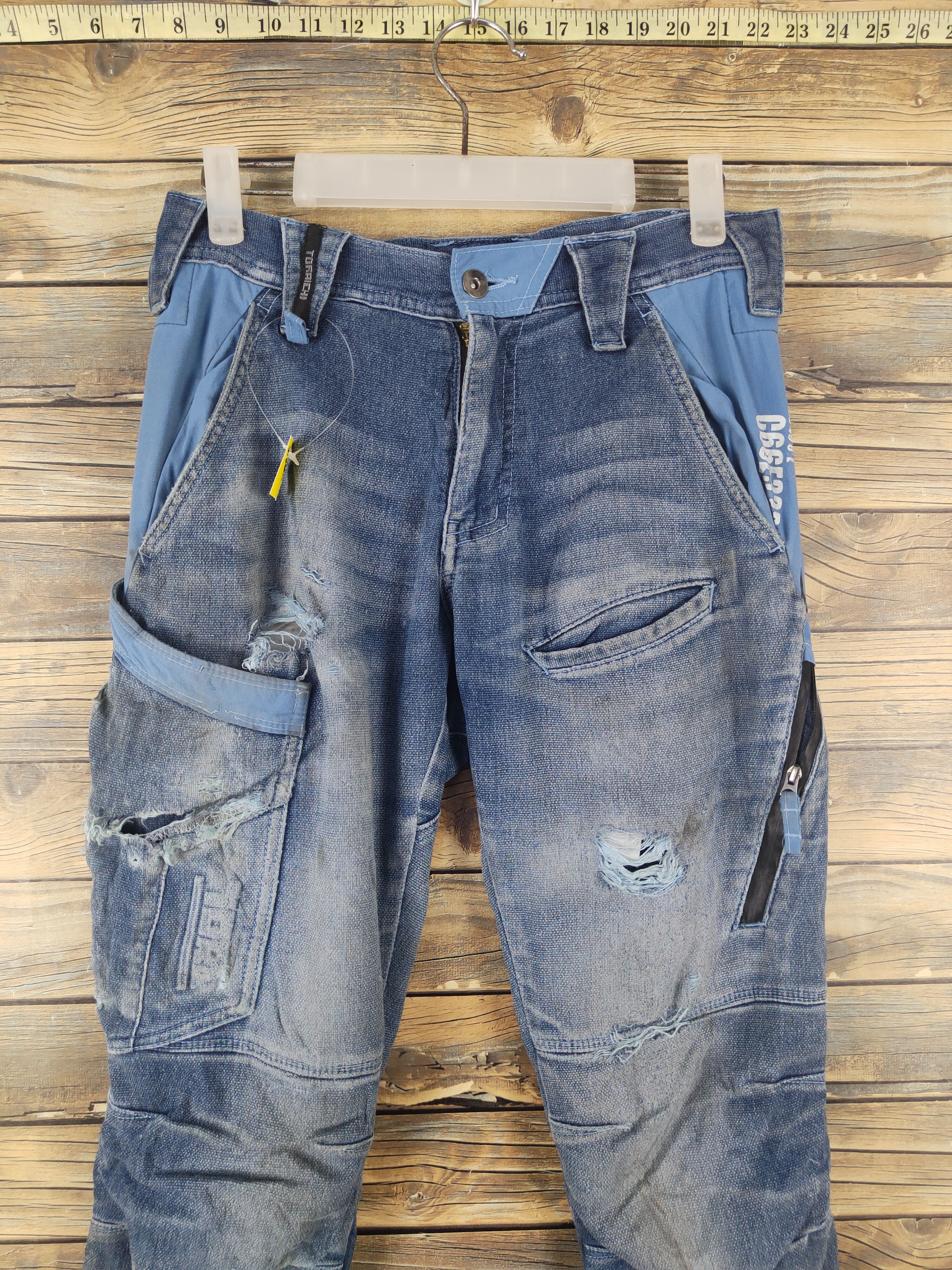 Japanese Brand Toraichi skinny Blue Distressed Ripped denim Jeans #W2001 Size US 29 - 2 Thumbnail