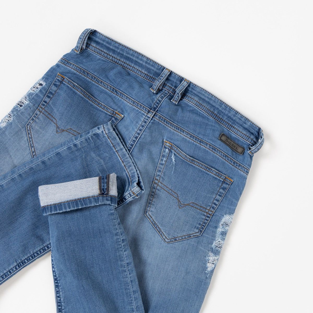 Diesel Diesel Thommer Mens Blue JoggJeans Slim Fit Distressed Denim Size US 30 / EU 46 - 4 Thumbnail