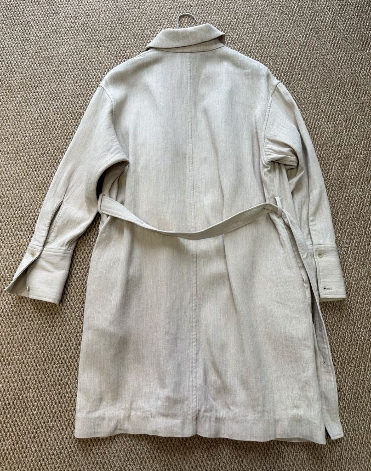 Auralee AAURALE Cotton & Camel Hair Blend Belted Trench Coat K23 Size XS / US 0-2 / IT 36-38 - 6 Thumbnail