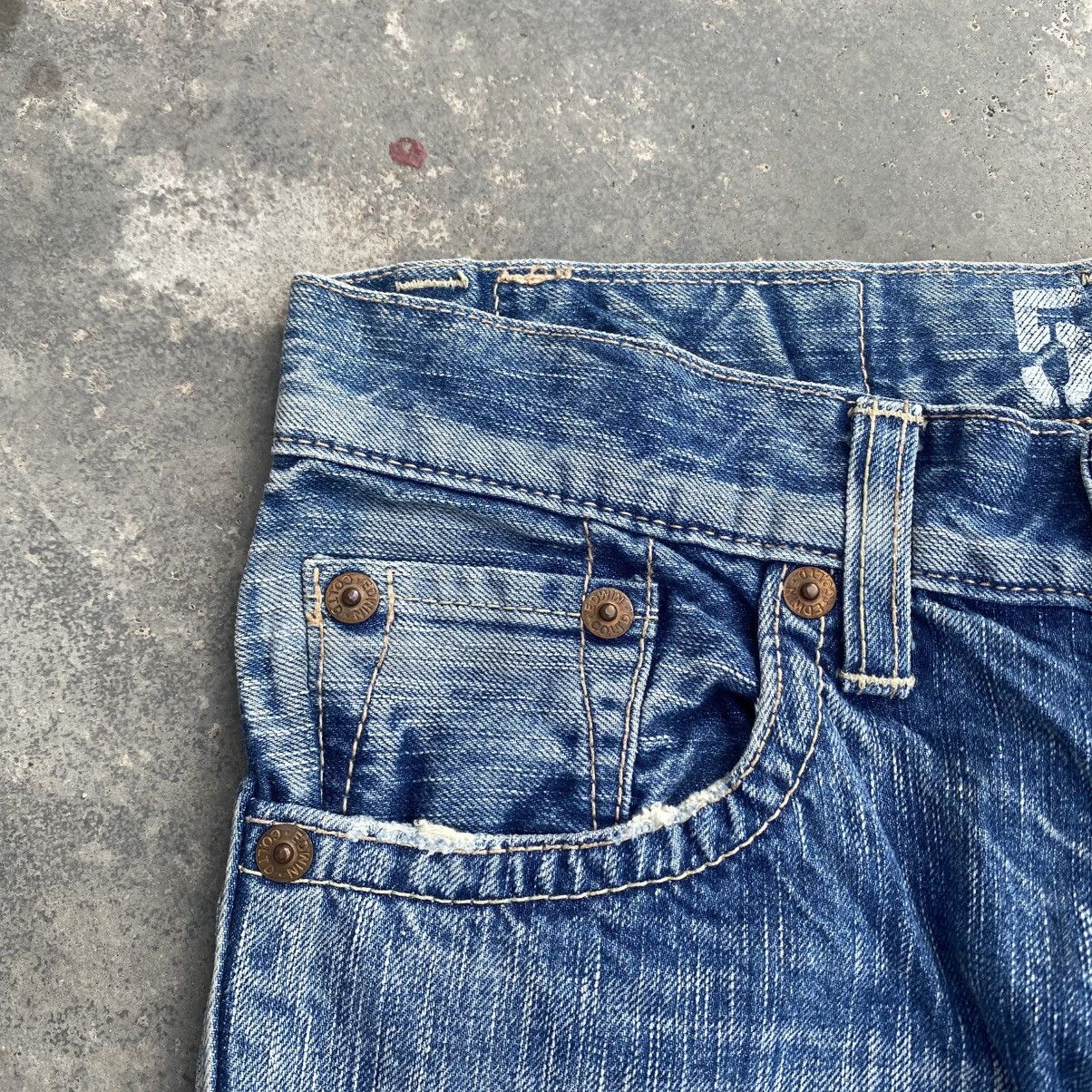 Edwin × Japanese Brand EDWIN 503 Distressed Flare Size 29" - 8 Thumbnail
