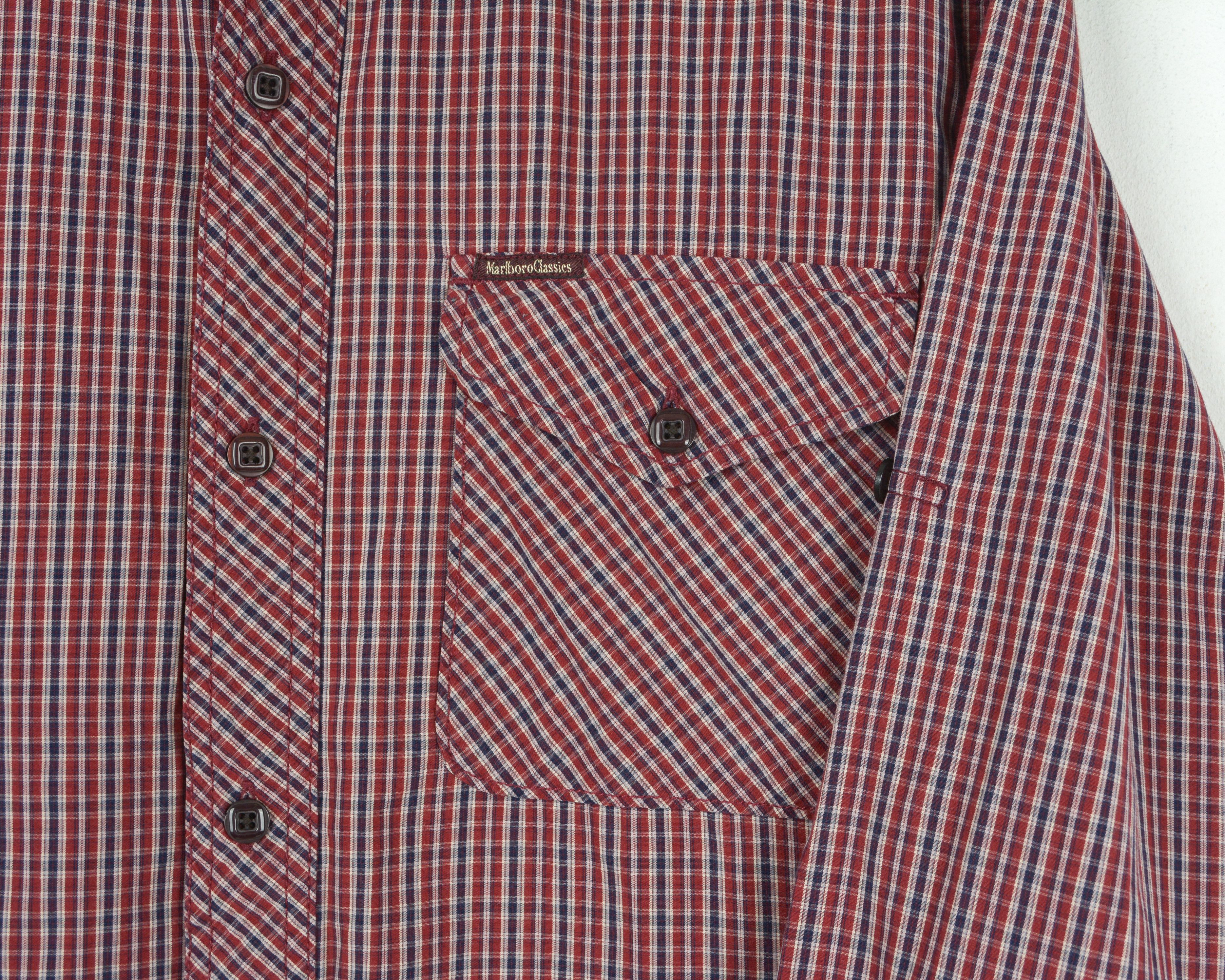 Marlboro MARLBORO CLASSICS Shirt Check Plaid Cotton Long Sleeved Size US L / EU 52-54 / 3 - 3 Thumbnail