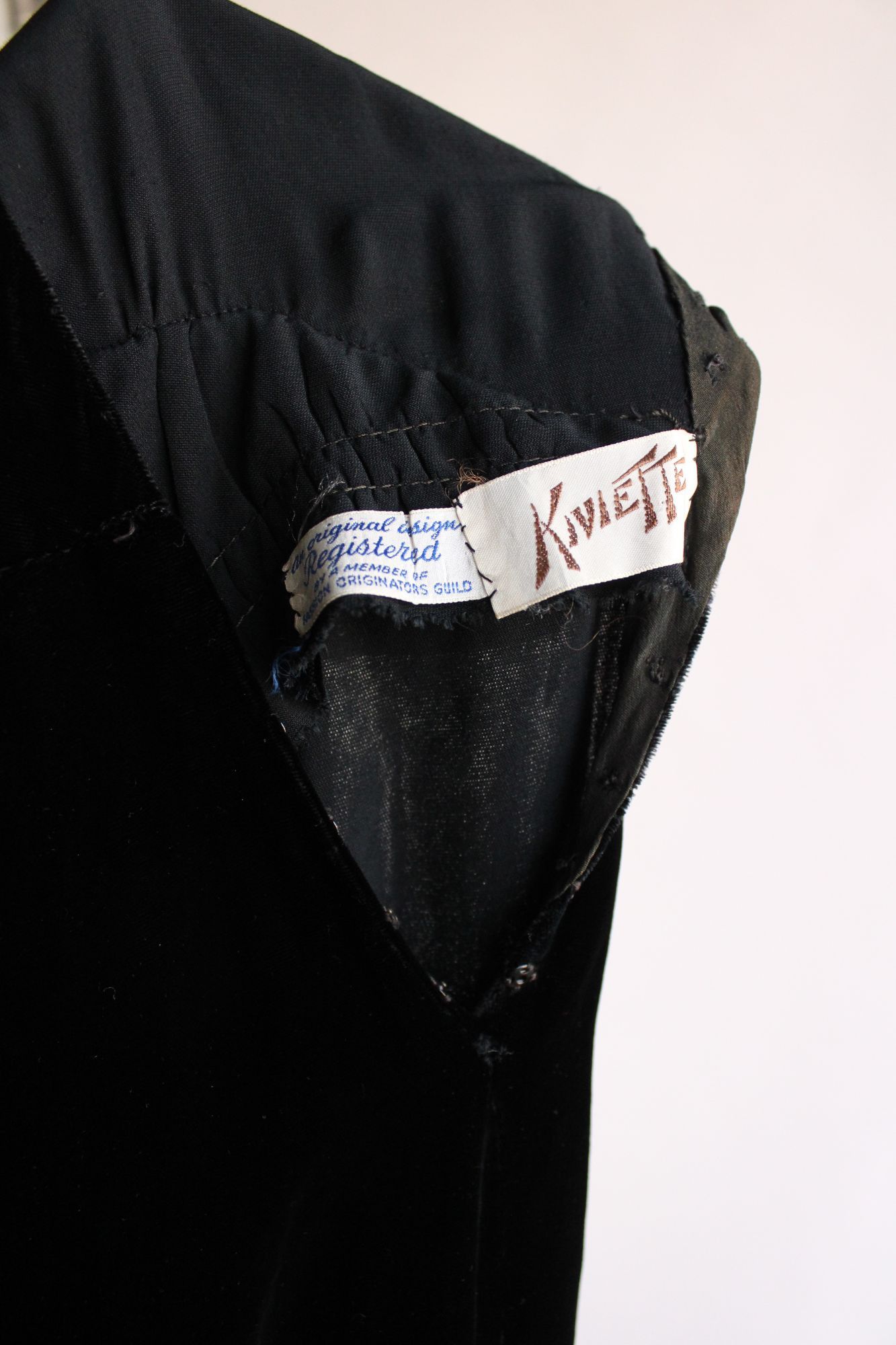 Vintage Vintage 1930s Dress, Kiviette Black Silk Velvet Rare Full Le Size M / US 6-8 / IT 42-44 - 13 Thumbnail
