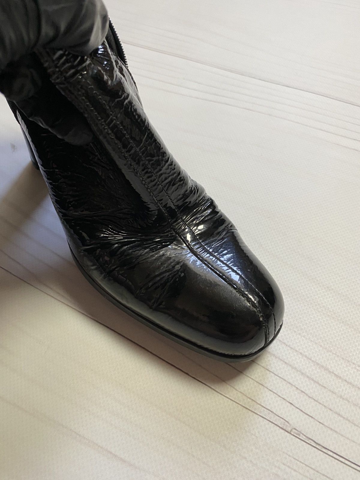 Prada Prada Sport Patent Leather Knee Boots Size US 8 / IT 38 - 10 Thumbnail