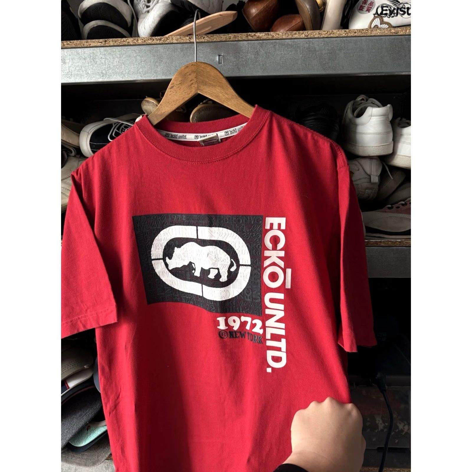 Ecko Unltd. Ecko Unltd. Vintage Big Logo Rap Skate Style Y2K Red Shirt Size L Men Size US L / EU 52-54 / 3 - 3 Thumbnail