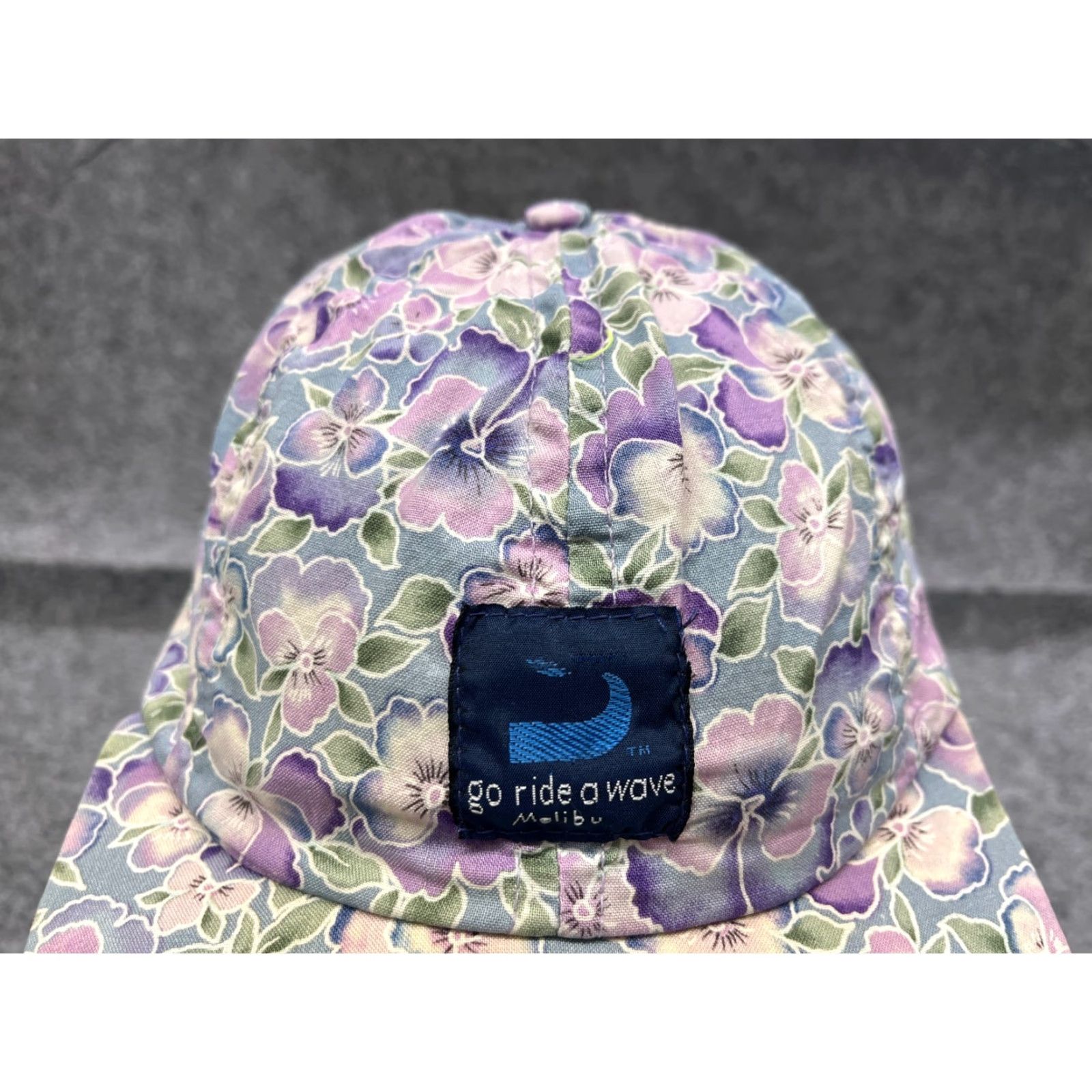 Vintage Purple Floral Adjustable Baseball Cap Women Outdoor Beach Casual Size ONE SIZE - 2 Thumbnail
