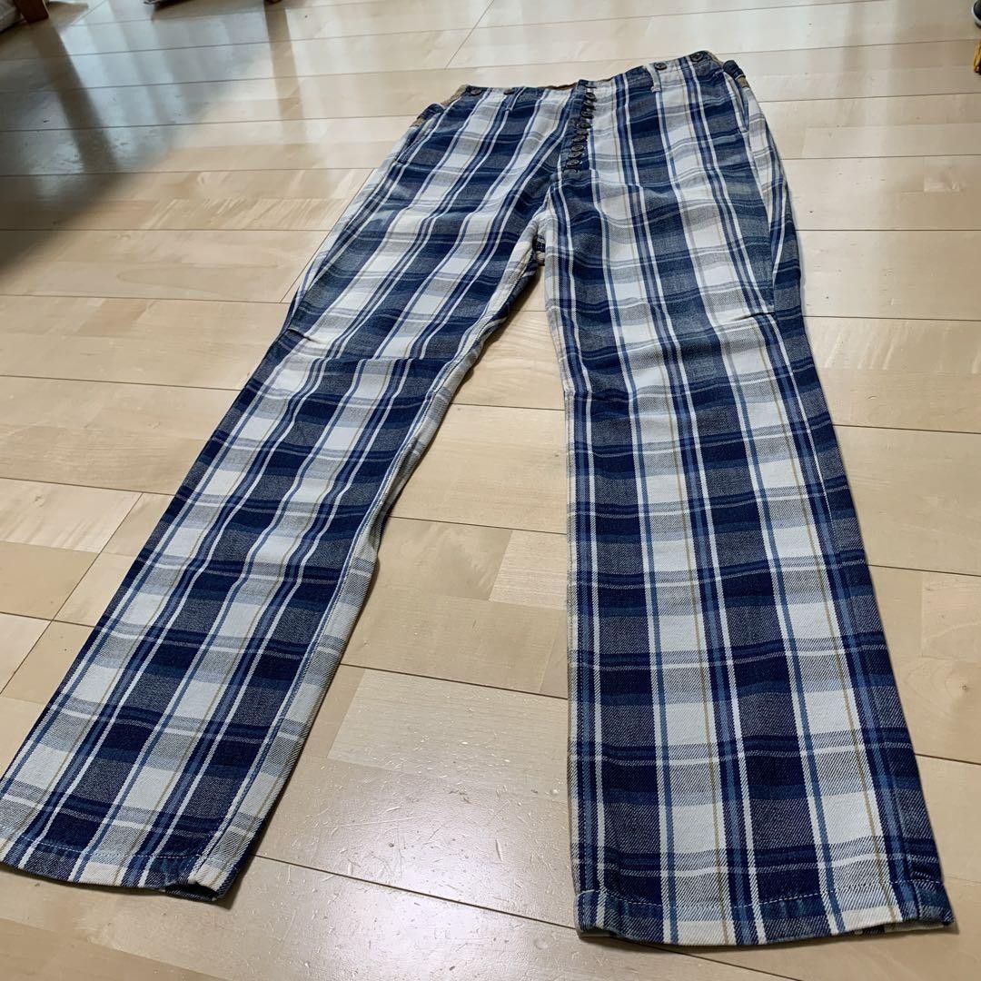 KAPITAL Kiro Hirata Check Denim Pants - S Size