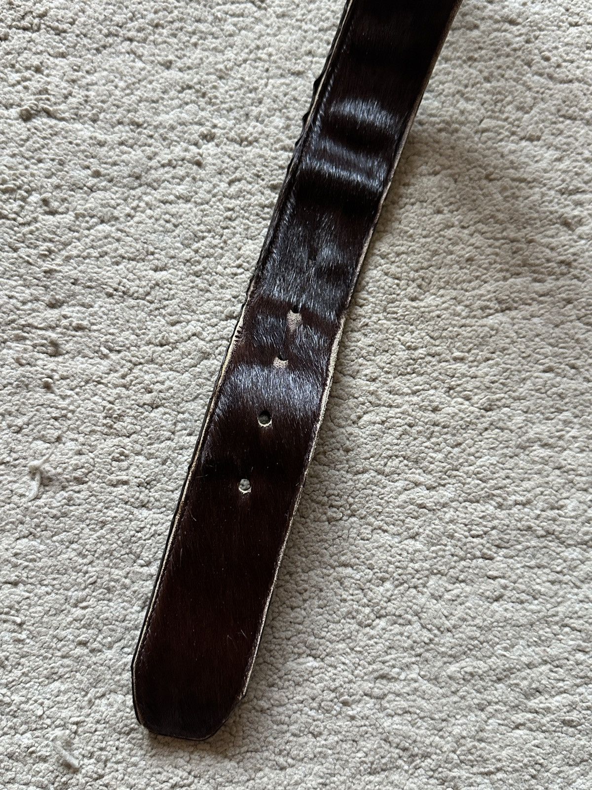 Dolce & Gabbana 2000s Dolce & Gabbana Cow Hide fur Leather Studded Belt Size 30 - 6 Thumbnail