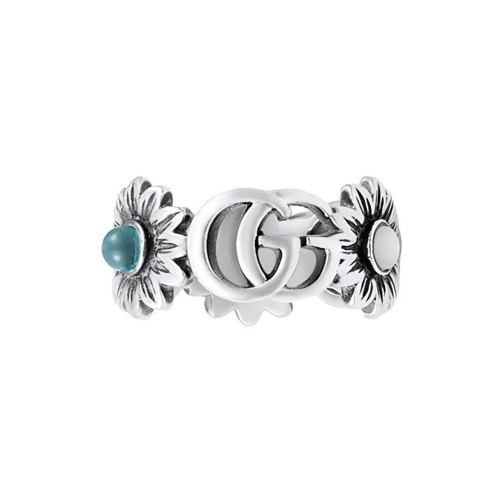 Gucci Gucci Daisy Stone Silver Ring for Women Size ONE SIZE - 1 Thumbnail