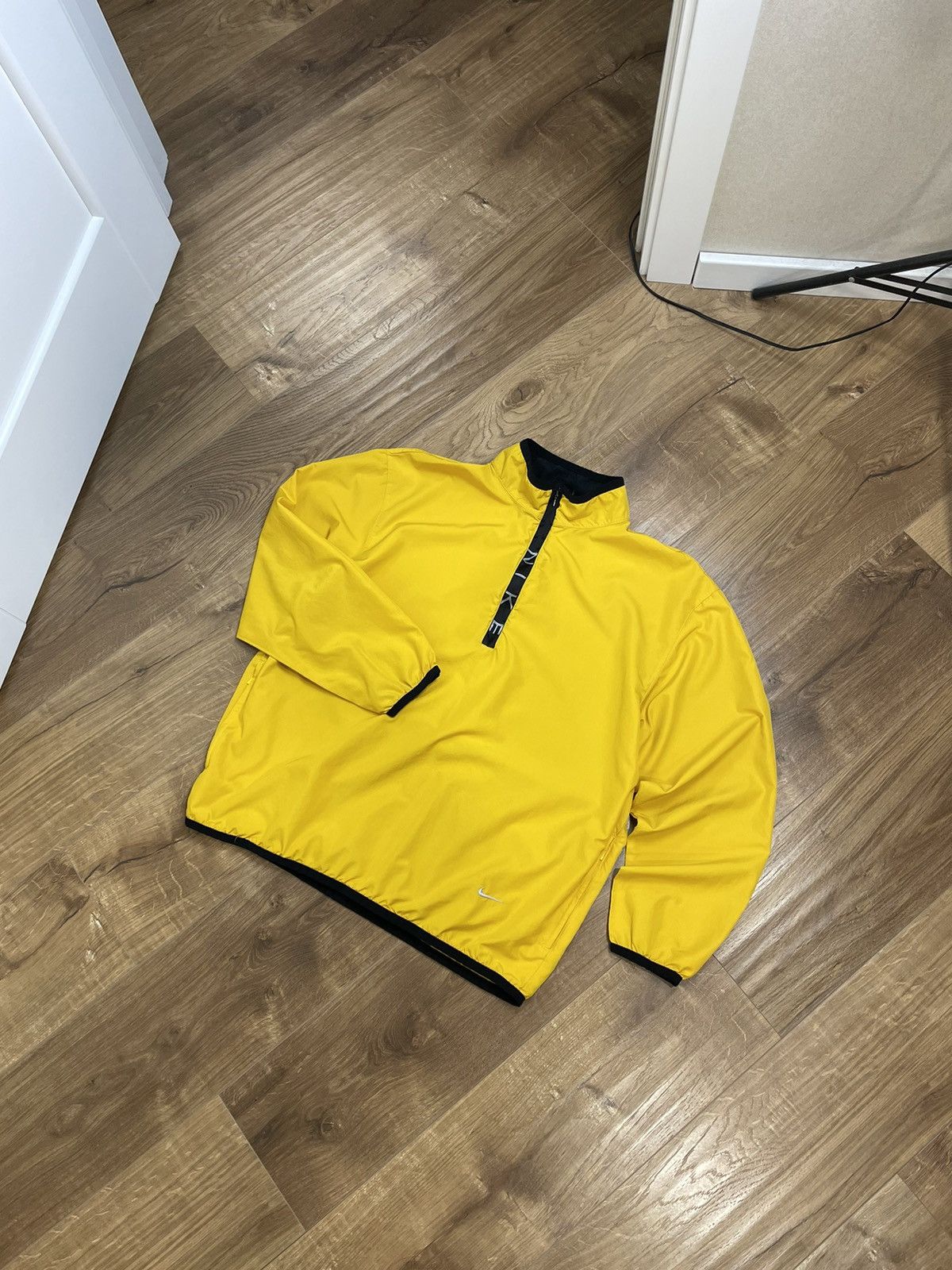 Vintage Nike Y2K Style Hot Yellow Logo Anorak Bomber Jacket