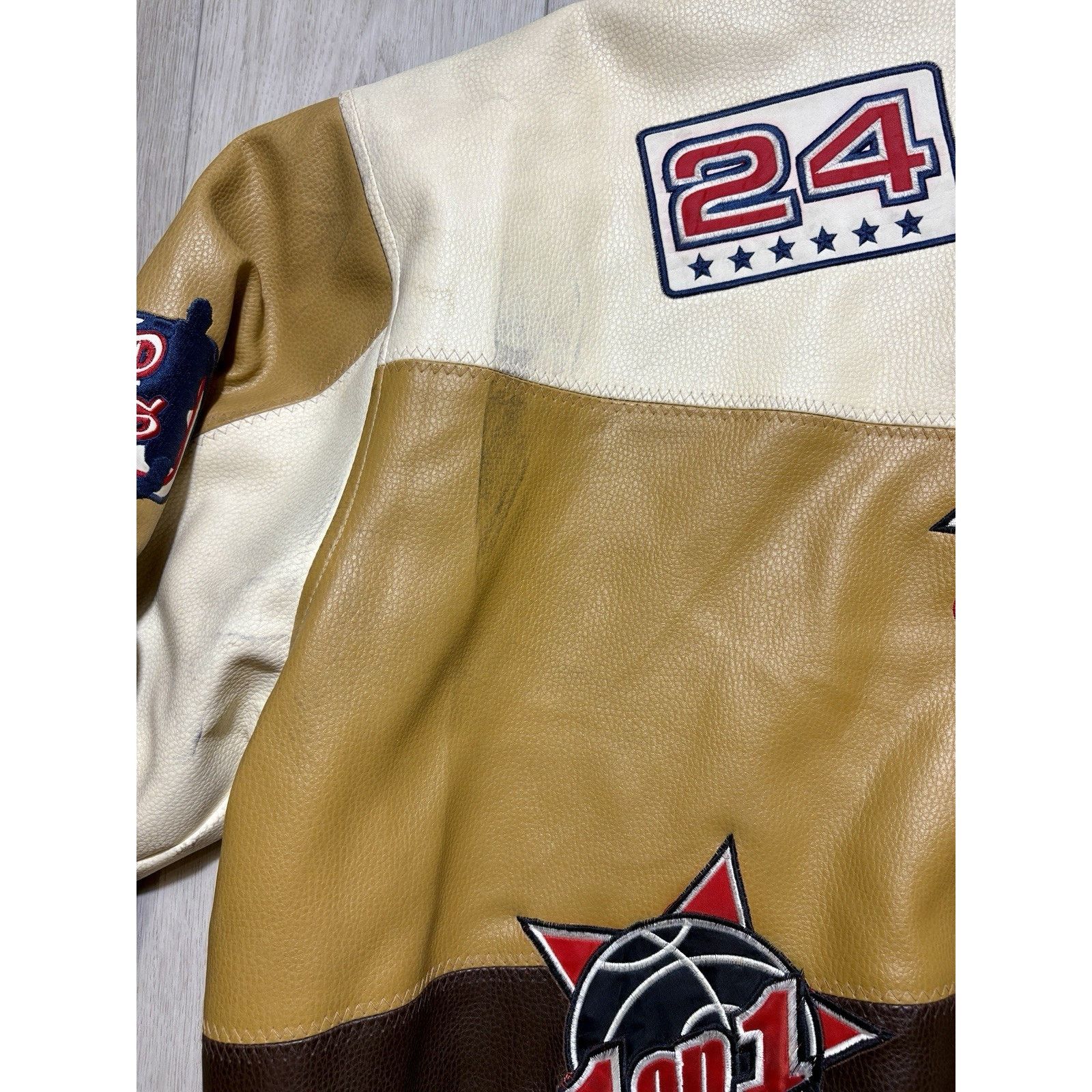Other Raw Blue Patchwork Varsity Jacket Mens 3XL Basketball Y2K Size US XXL / EU 58 / 5 - 15 Thumbnail