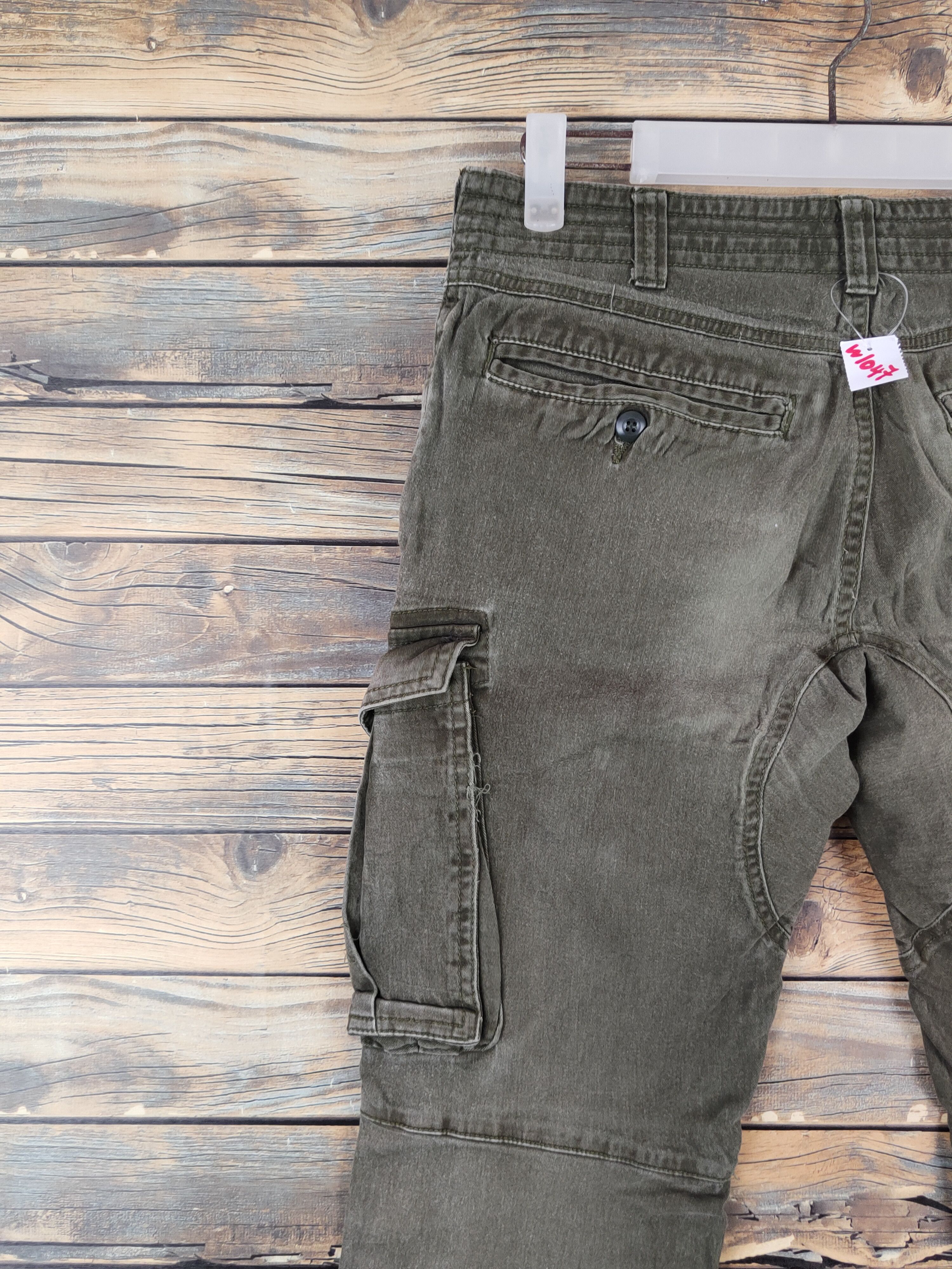 Japanese Brand Geride Olive Faded Multipocket Tactical Cargo Pants #W1047 Size US 29 - 8 Thumbnail