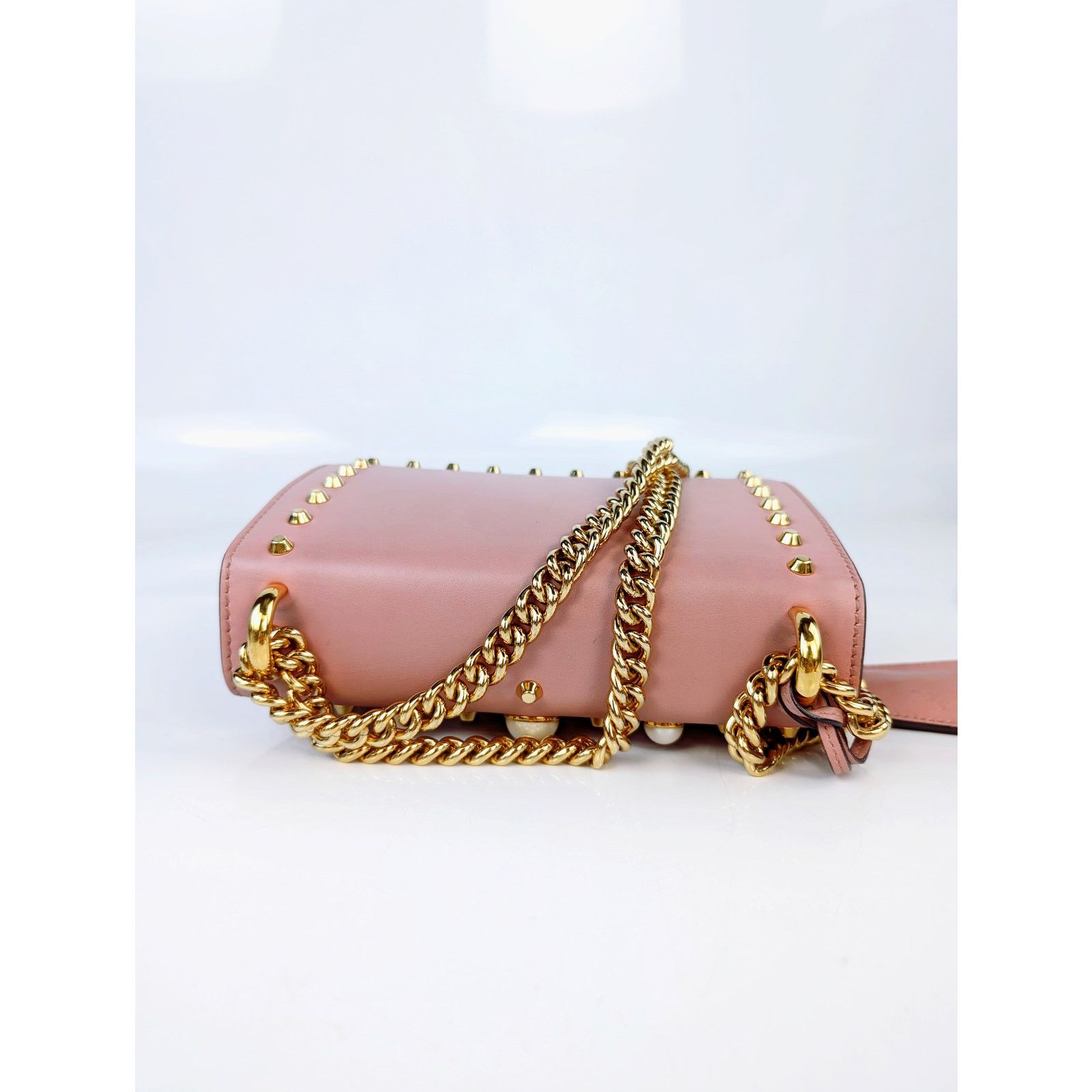 Gucci Gucci Pink Leather Faux Pearl Stud Leather Size ONE SIZE - 3 Thumbnail