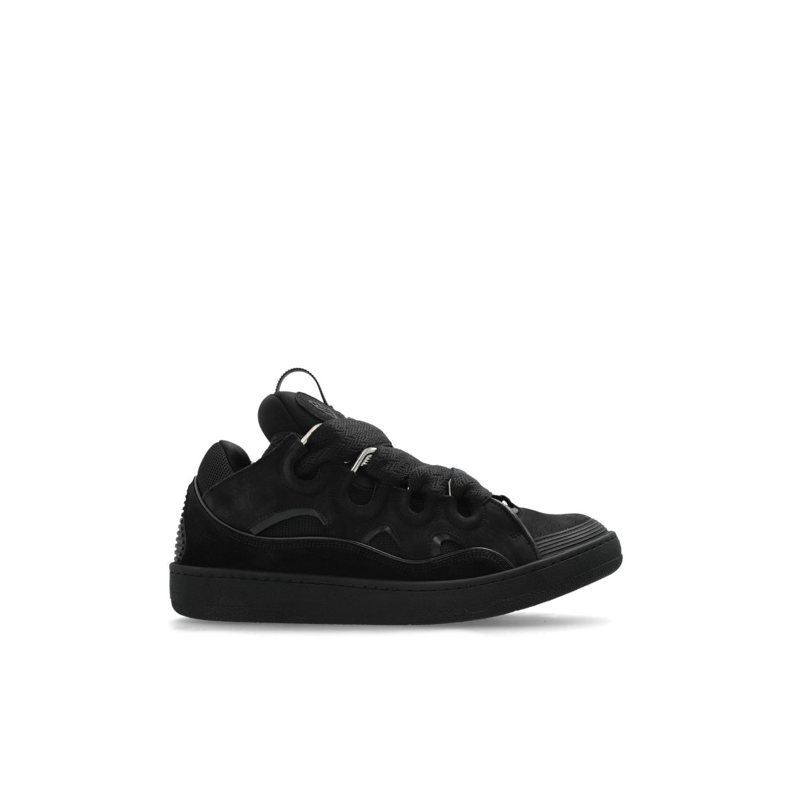 LANVIN Curb Men's Black Leather Sneakers New (Men's size:US