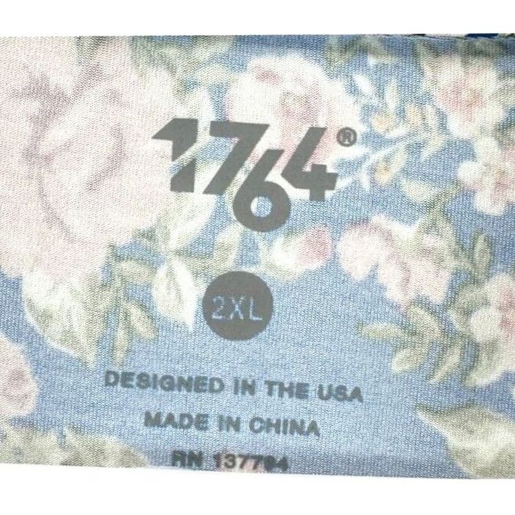 Vintage VINTAGE 1764 Golf Shirt Adult 2XL Blue Floral Polo Rugby Stretch Short Sleeve Mens NEW Size US XXL / EU 58 / 5 - 3 Thumbnail