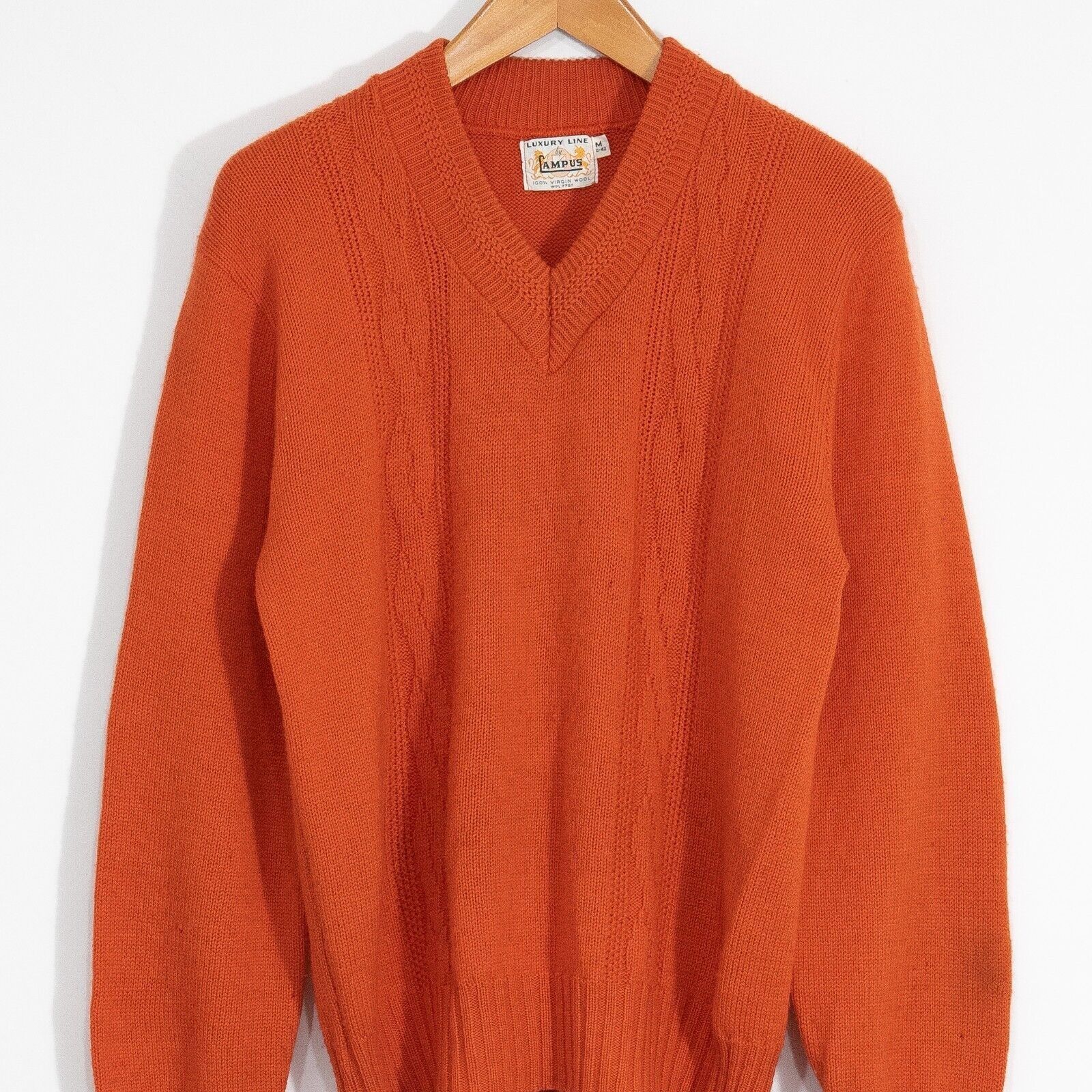 Vintage Vintage Campus Wool Cable Knit Sweater M - Distressed Preppy Size US M / EU 48-50 / 2 - 2 Thumbnail