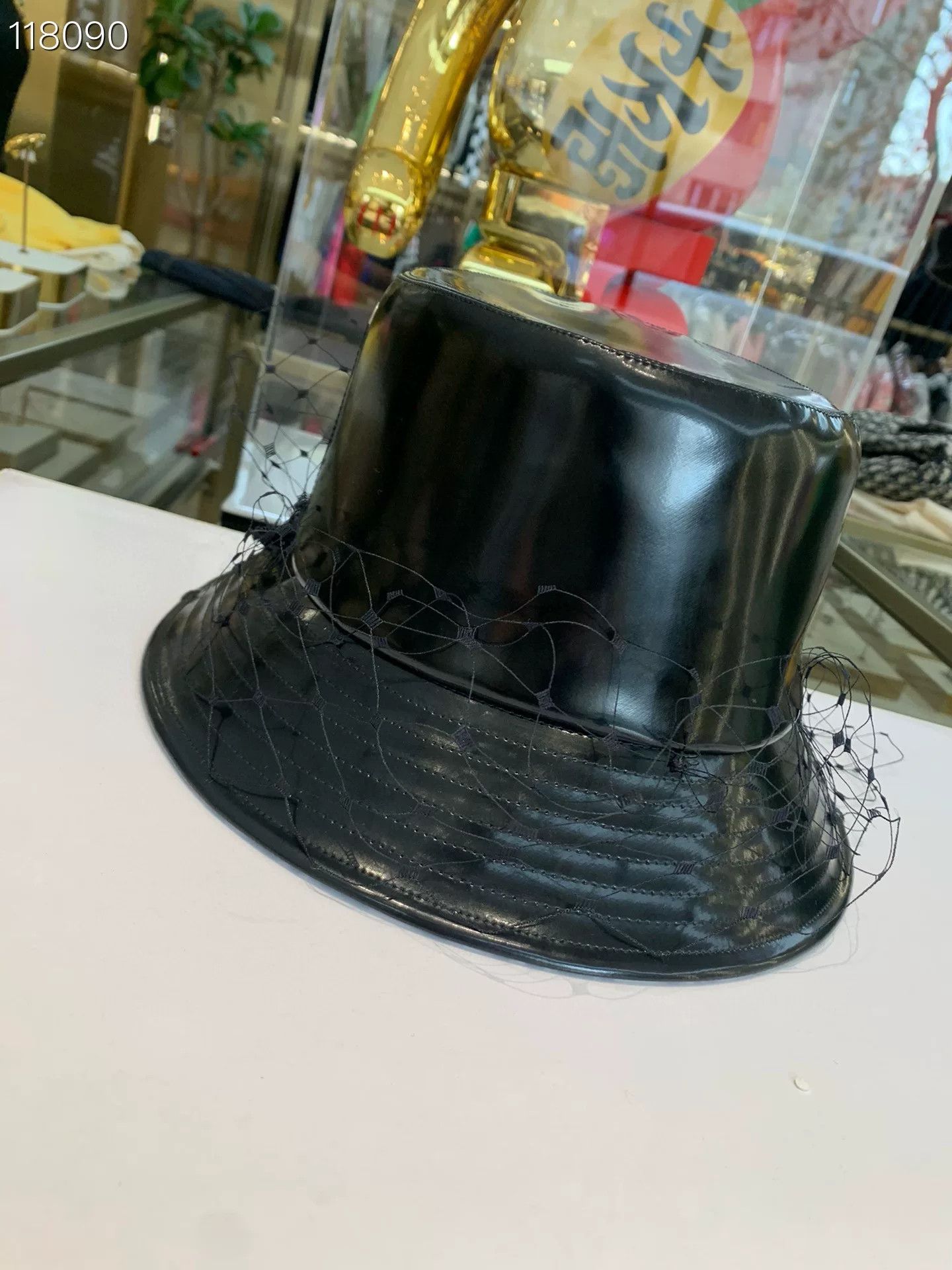 Dior Dior Leather & Lace Bucket Hat Size ONE SIZE - 1 Thumbnail