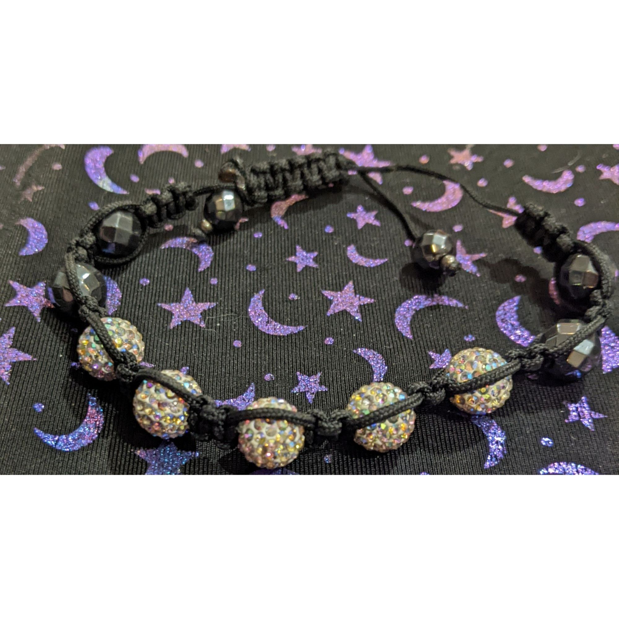 Other Black Aurora Borealis Beaded Shambala Bracelet Size ONE SIZE - 4 Thumbnail