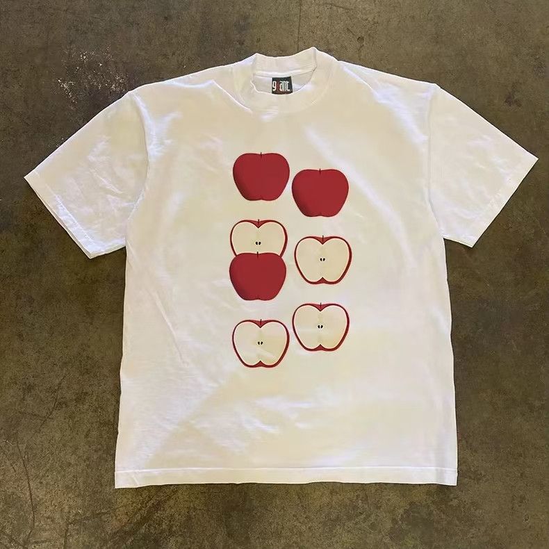 Japanese Brand × Vintage Street washed retro loose apple print t-shirt Size US M / EU 48-50 / 2 - 1 Thumbnail