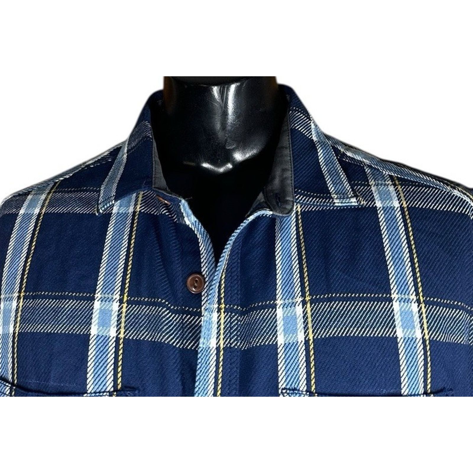 Old Navy Old Navy Mens Blue Plaid Lightly Lined Flannel Shirt Size L Size US L / EU 52-54 / 3 - 2 Thumbnail