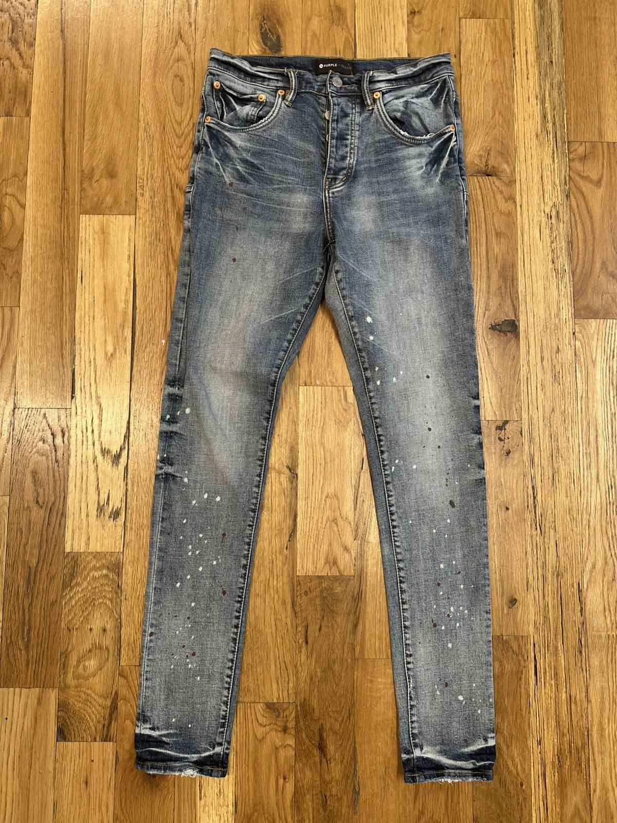 Purple Brand Purple Brand Paint Splatter Blue Denim Jeans Size 29 Size US 29 - 1 Thumbnail