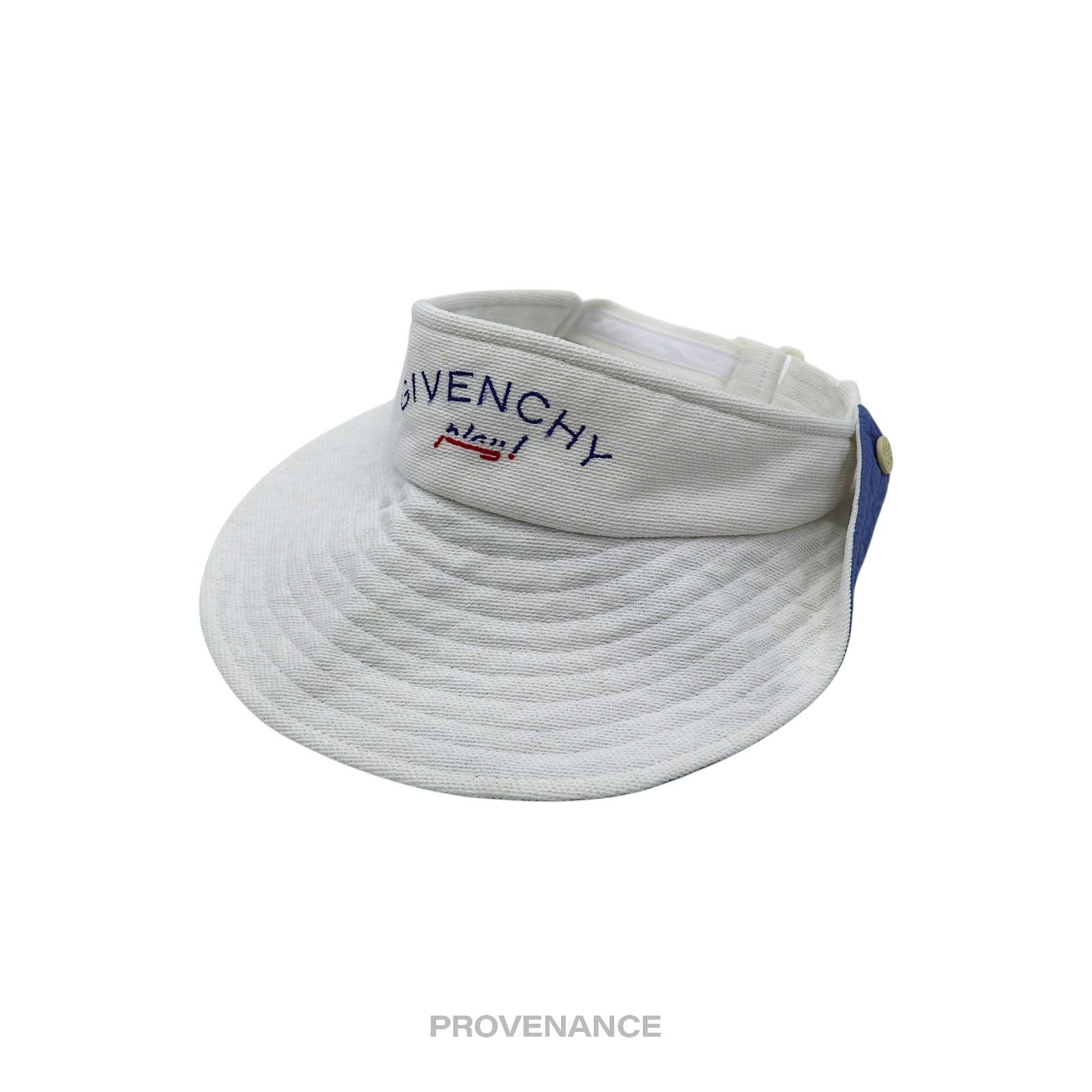 Givenchy 🔴 Givenchy Play Logo Embroidered Visor - White/Blue Size ONE SIZE - 2 Thumbnail