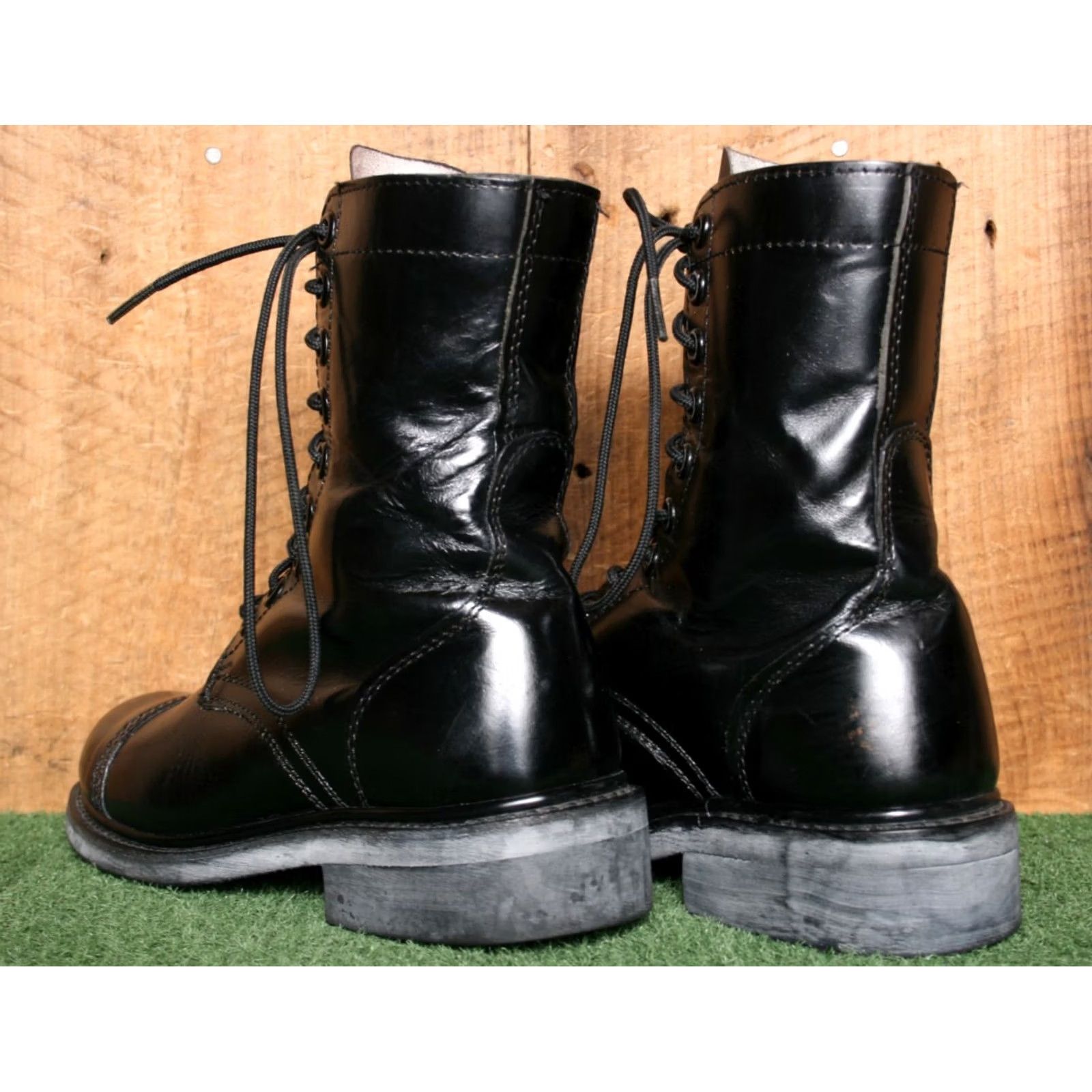 Vintage VINTAGE Black Leather Cap Toe M-1956 Style Combat Boots Mens 4 ≈ Womens 5.5-6 Leather Upper Combat Unisex Adults Boots Size ONE SIZE - 3 Thumbnail