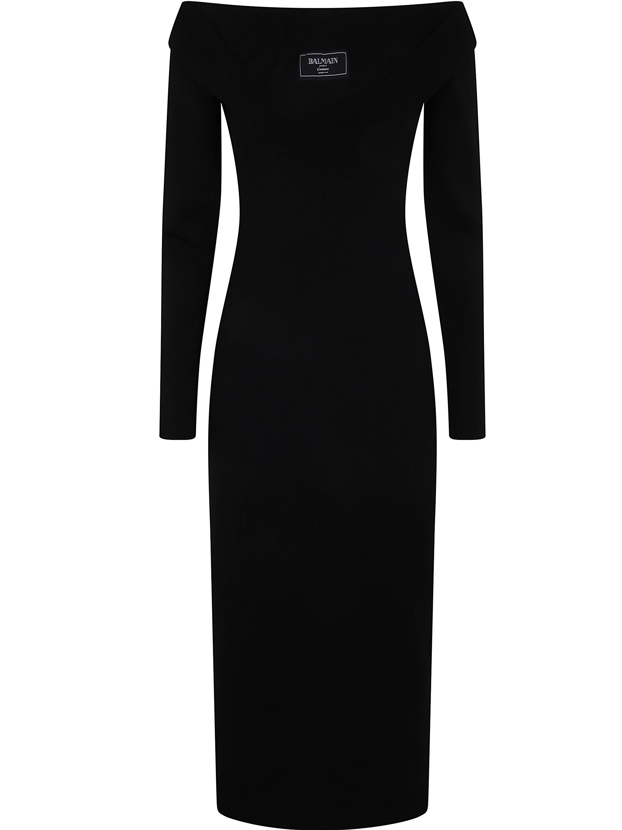 Balmain LS DOUBLE COLLAR KNIT ZIPPED MIDI DRESS Size M / US 6-8 / IT 42-44 - 1 Thumbnail